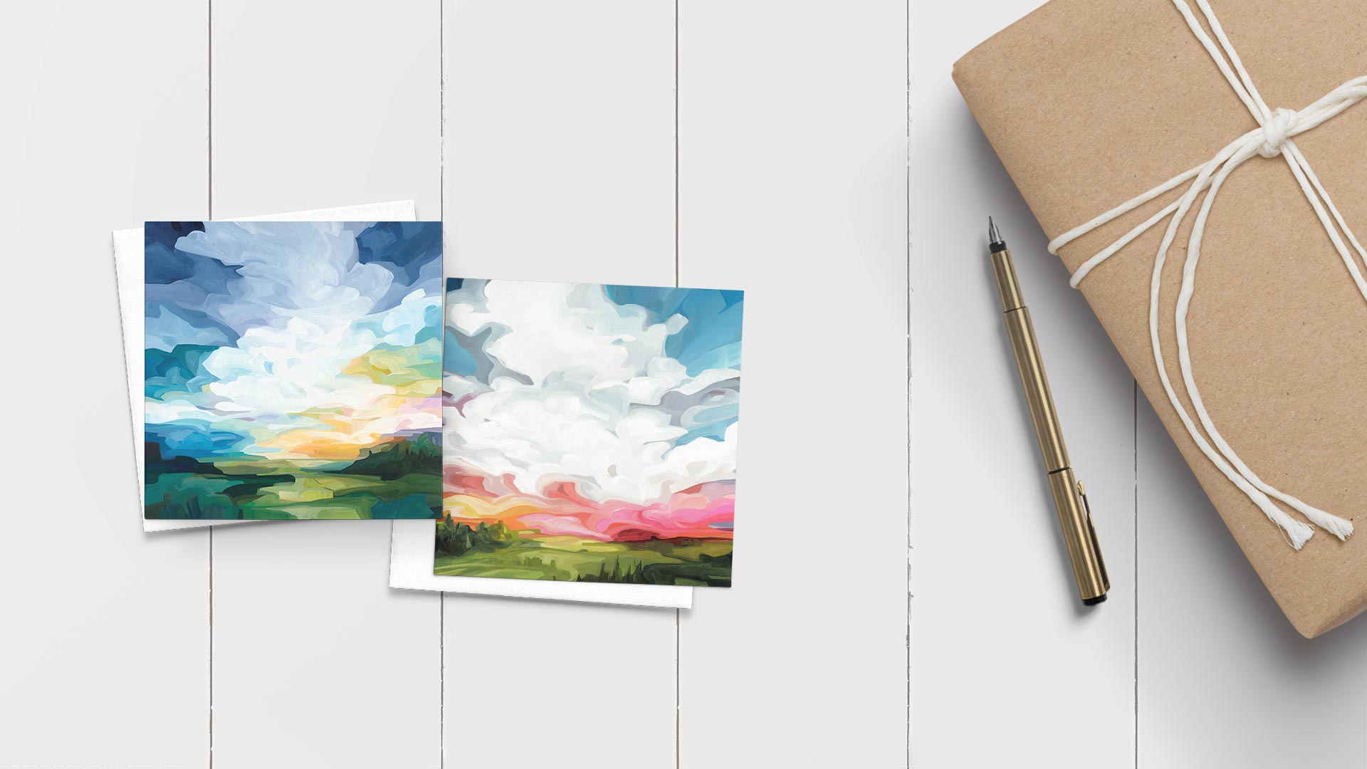 abstract sky painting art cards