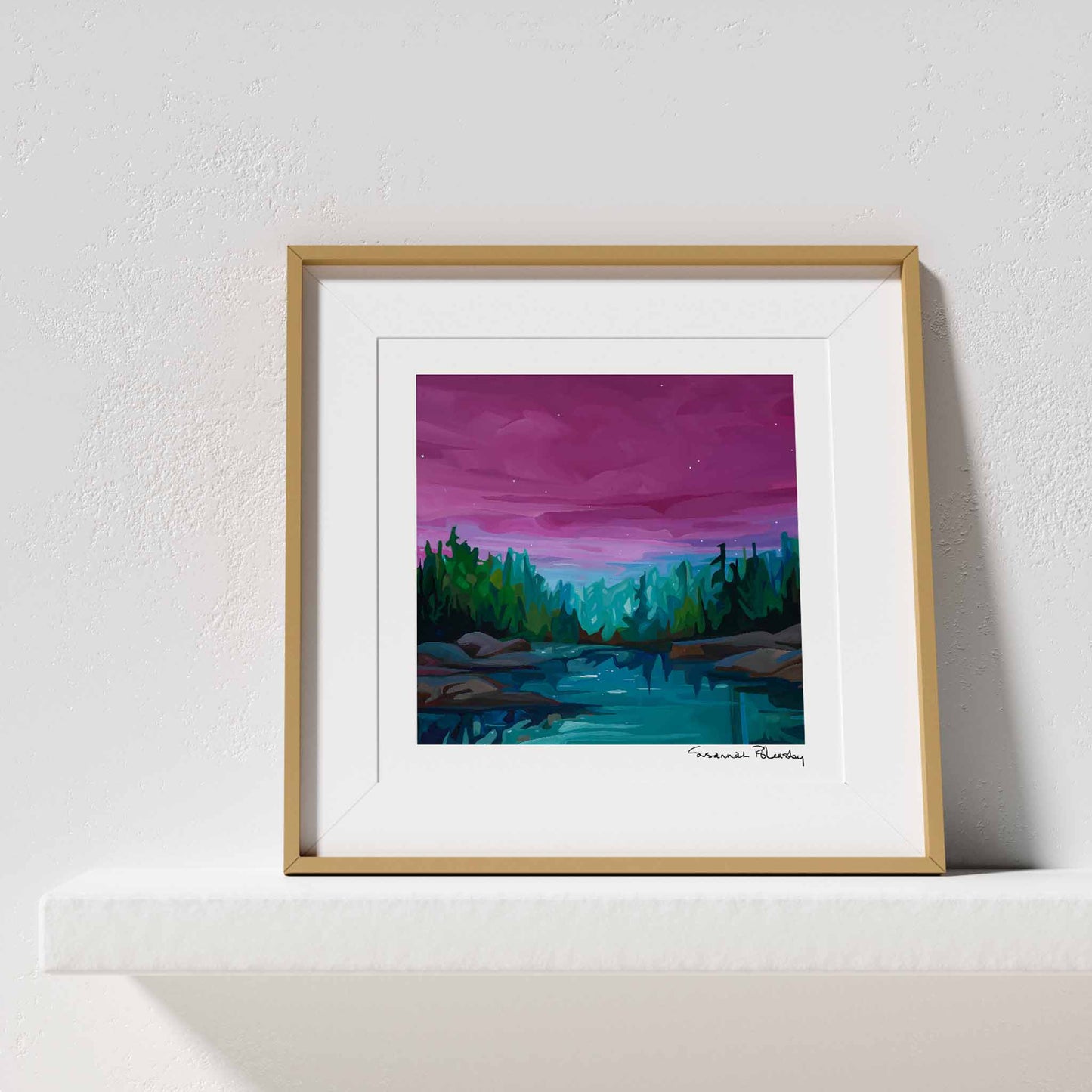 square magenta wall art print