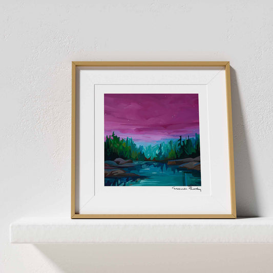 square magenta wall art print