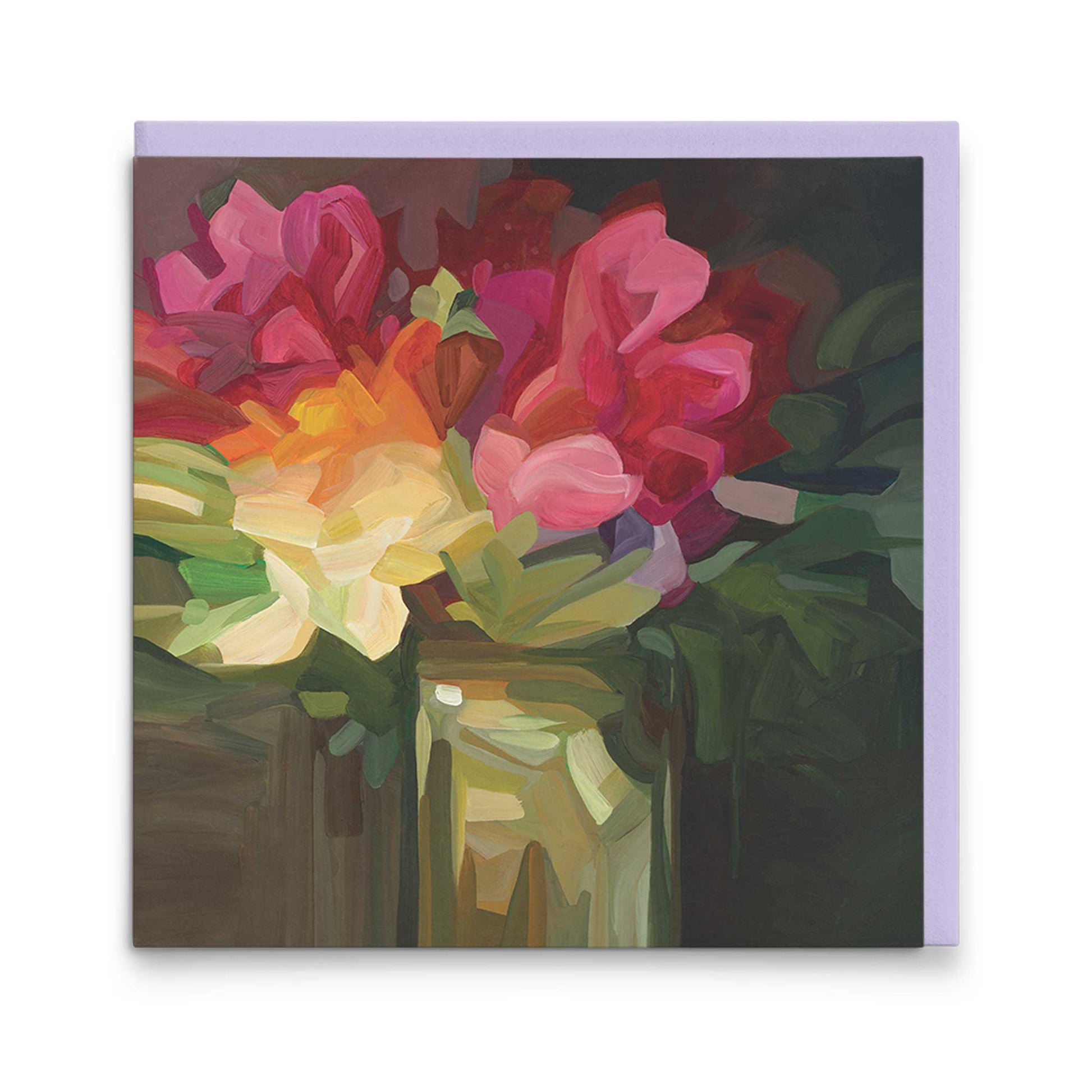 magenta floral fine art card