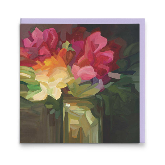 magenta floral fine art card