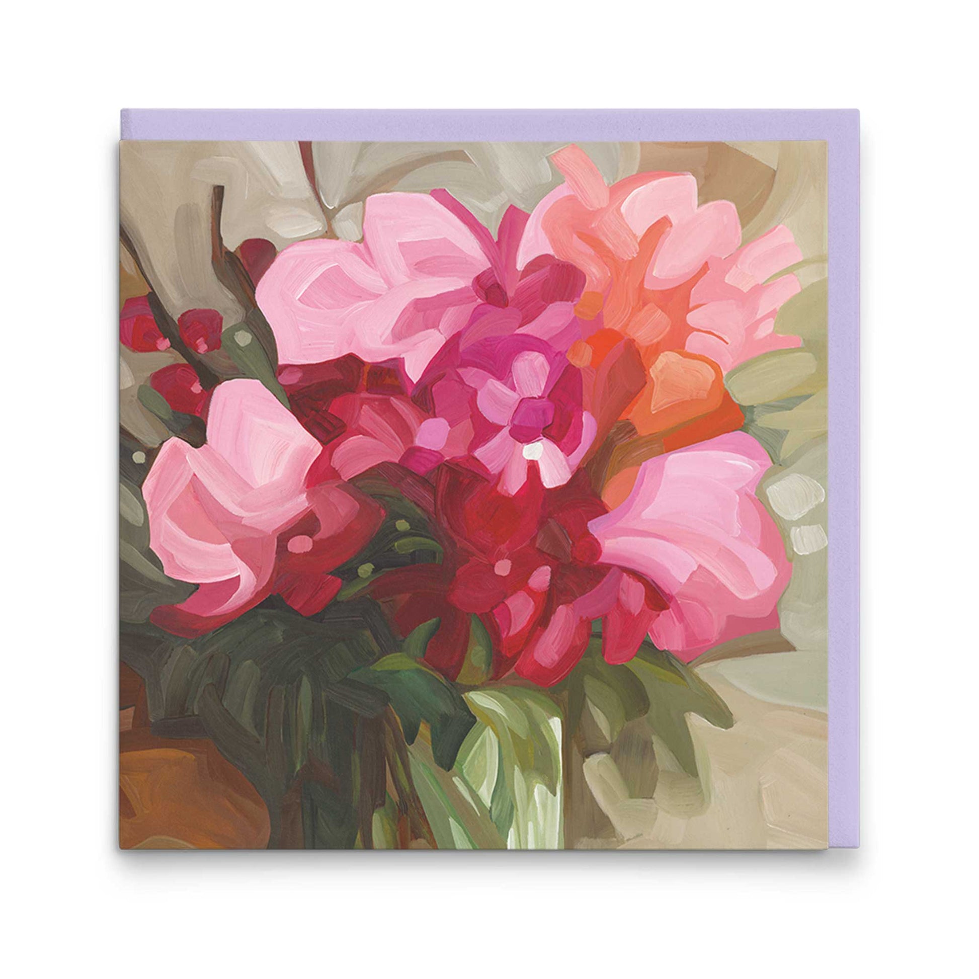 pink abstract floral art cards UK wholesale