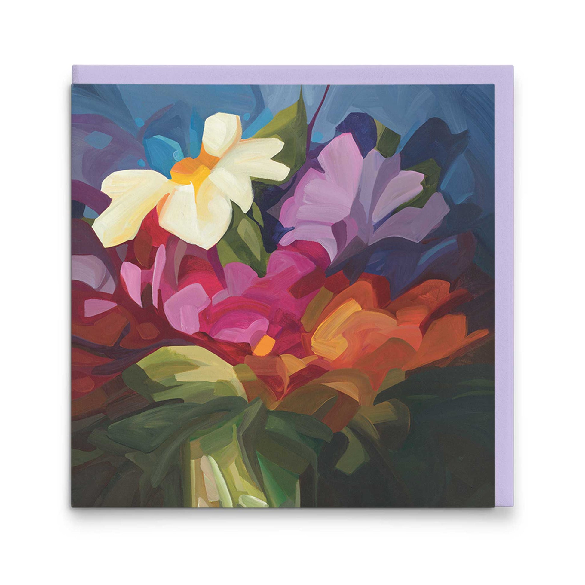 abstract floral art cards vibrant flower bouquet stevie