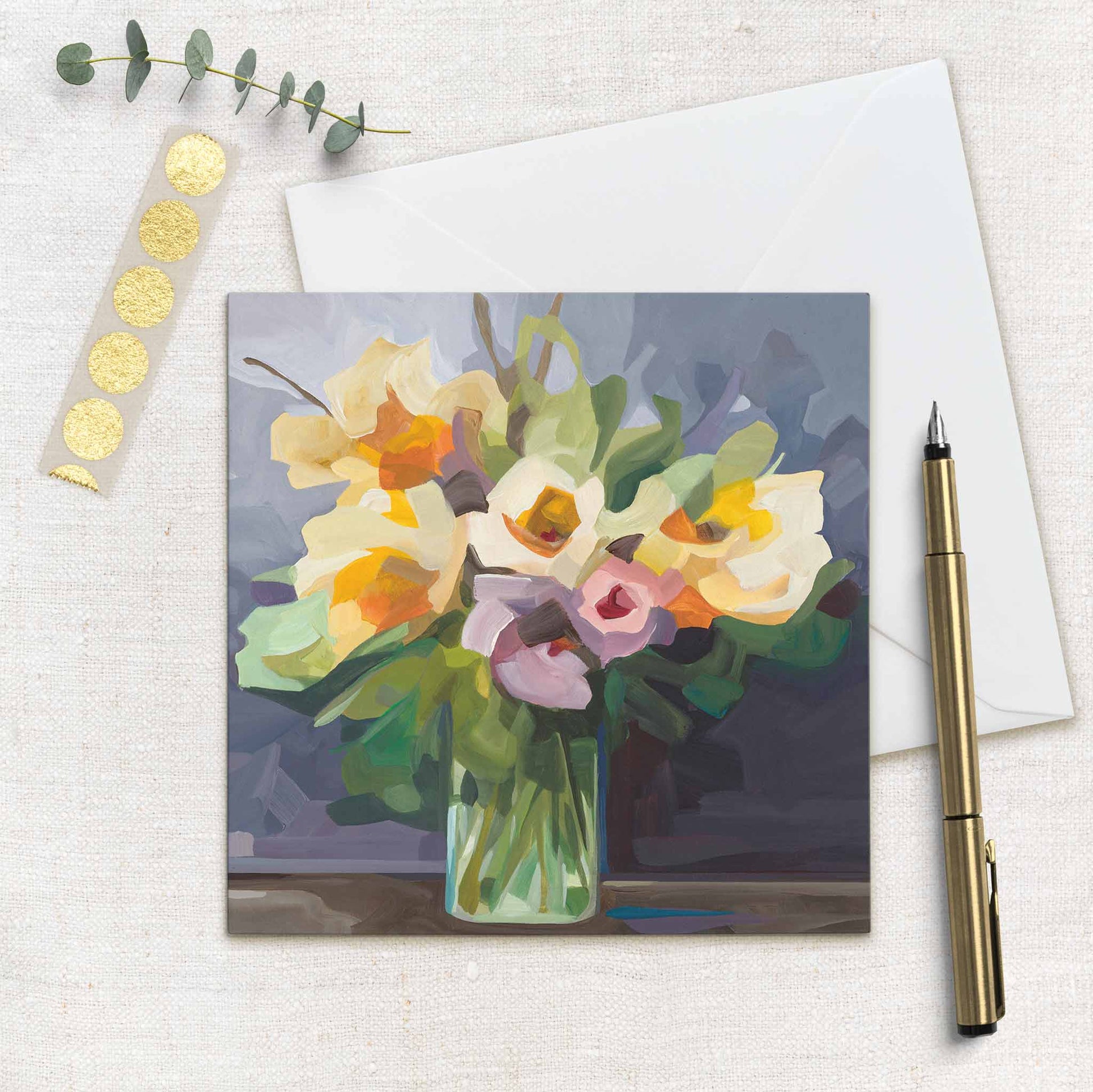 art cards uk with yellow flower painting