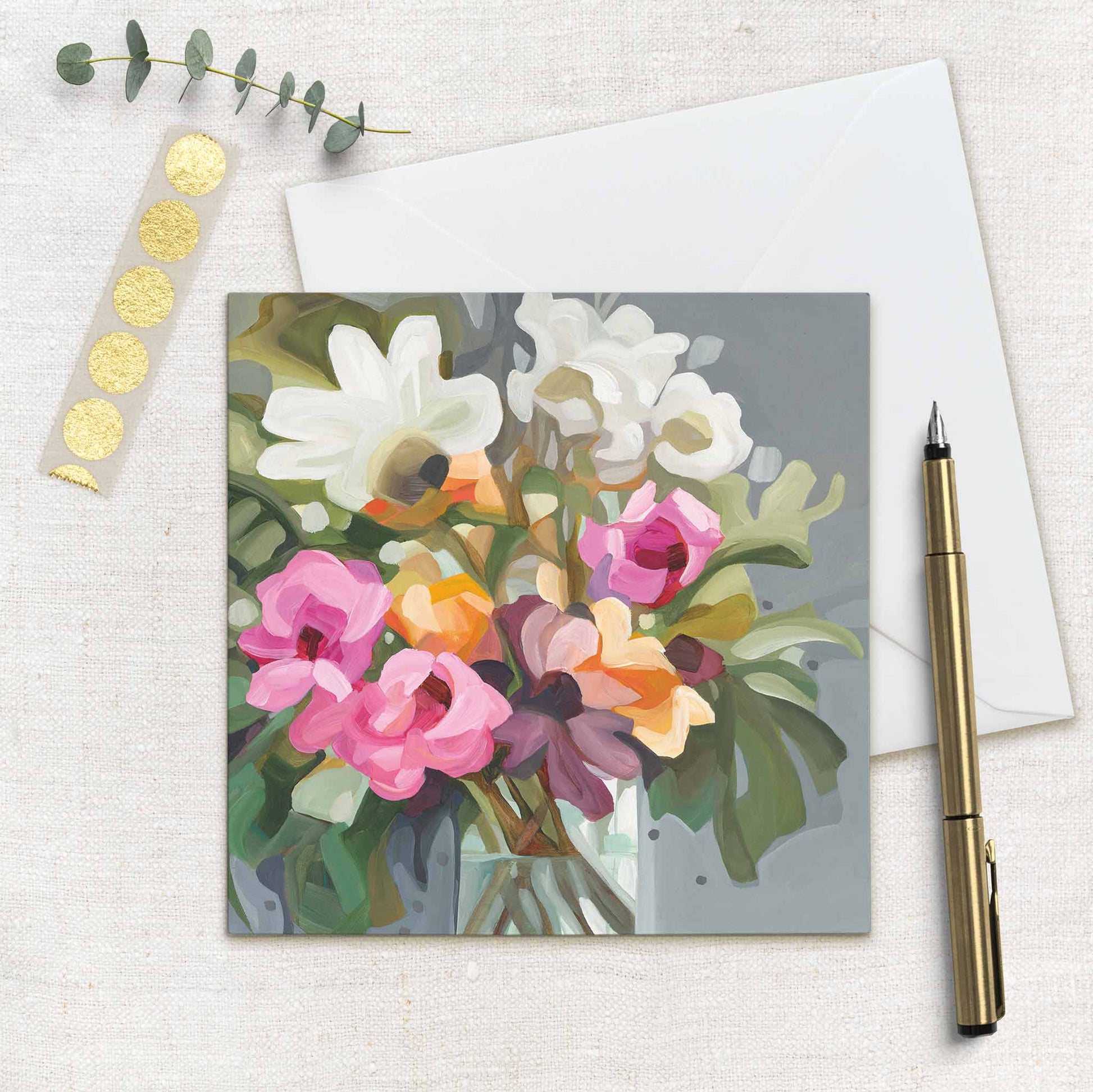 pink floral art cards uk