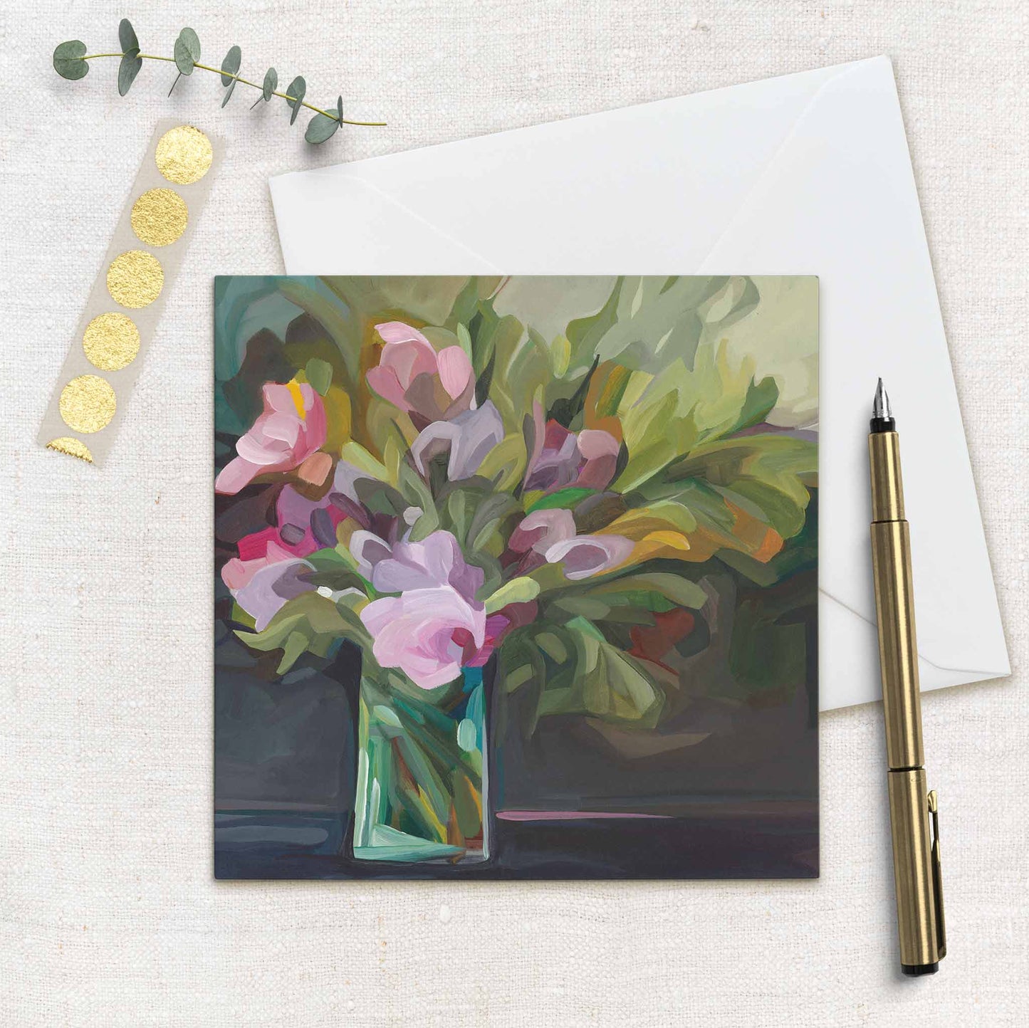 uk floral art cards with purple flower painting
