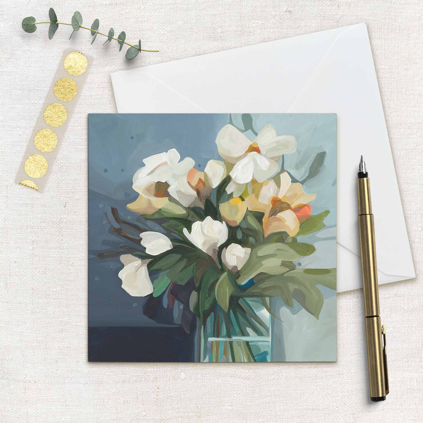 uk art cards with flower painting