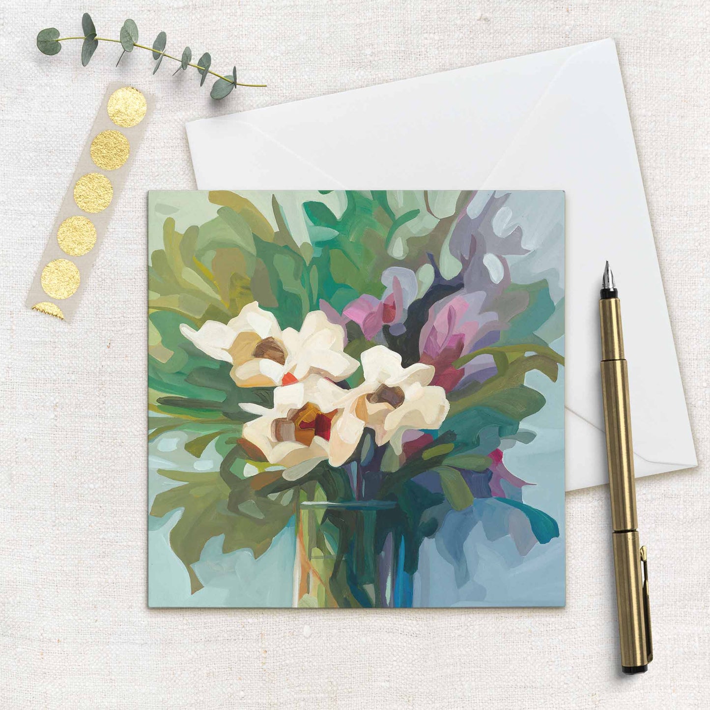 square floral art card uk