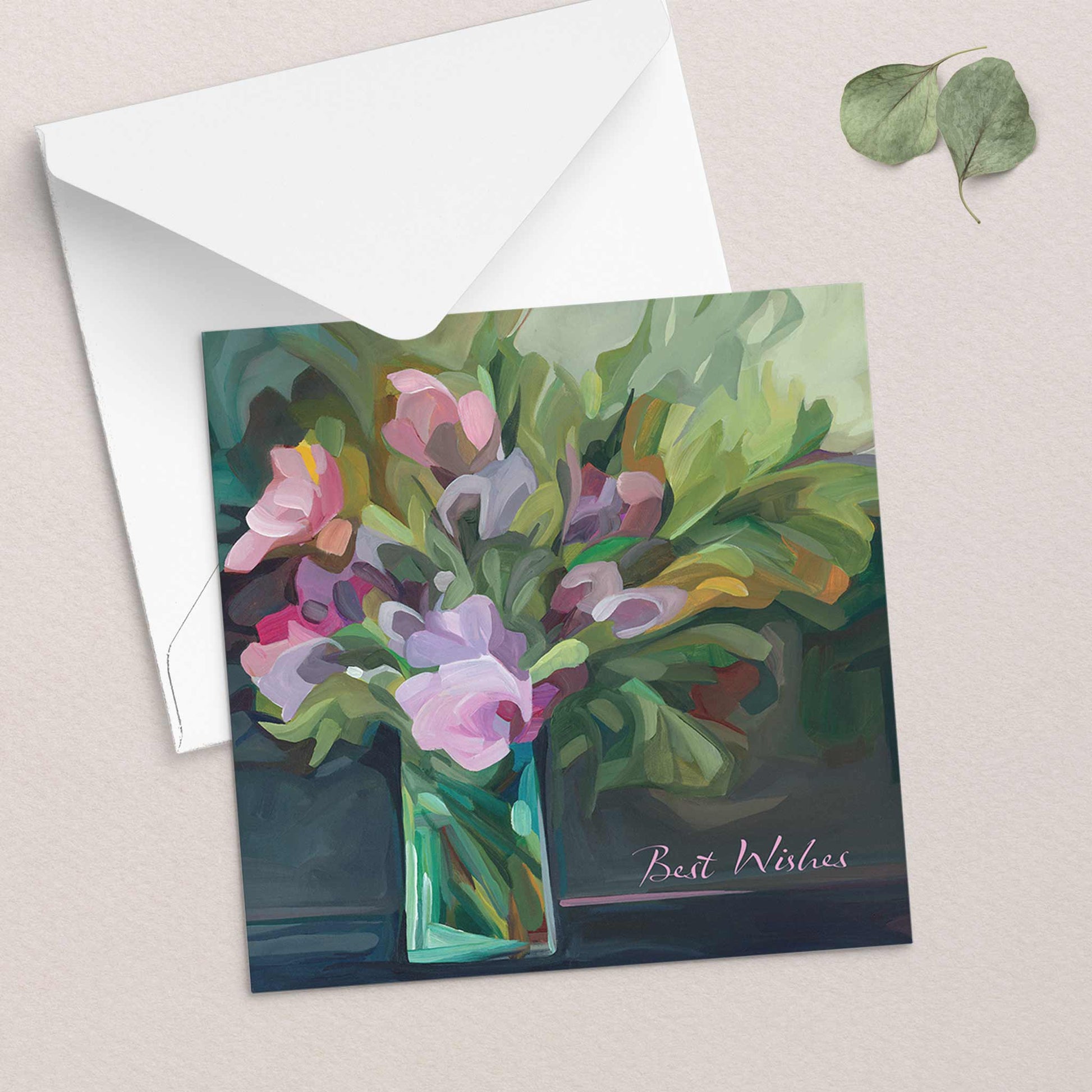 best wishes art cards uk with envelope