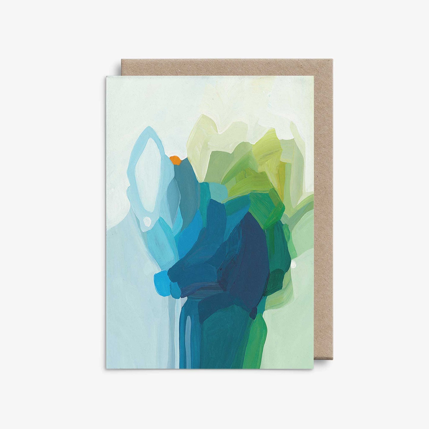 blue green abstract art A6 cards UK