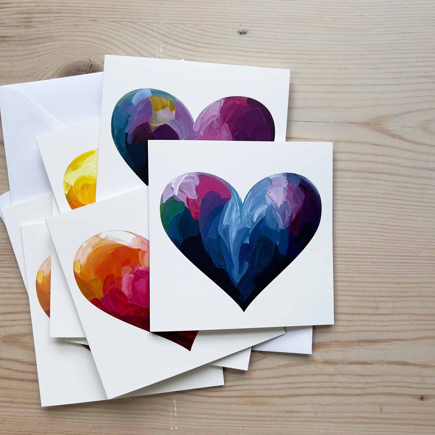 colourful hearts valentines cards galentines
