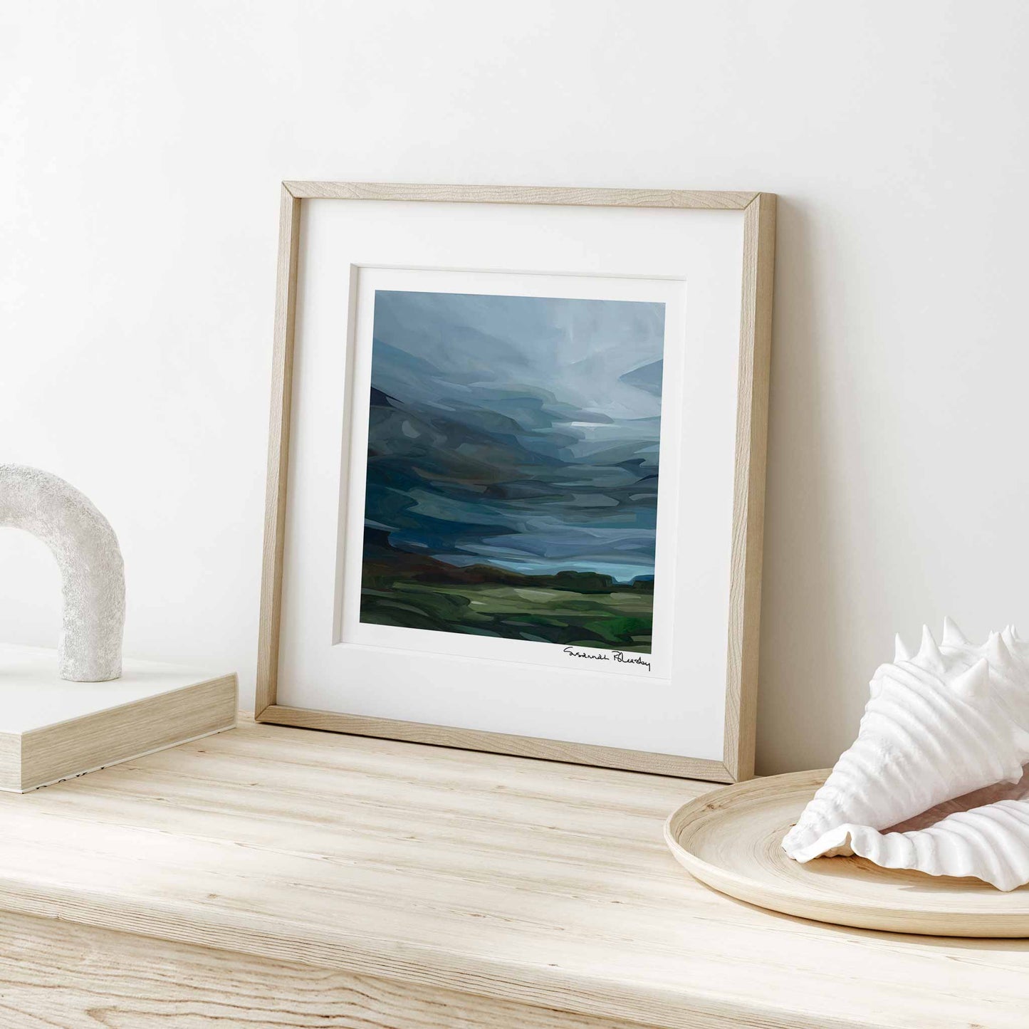 dark blue stormy sky painting 12x12