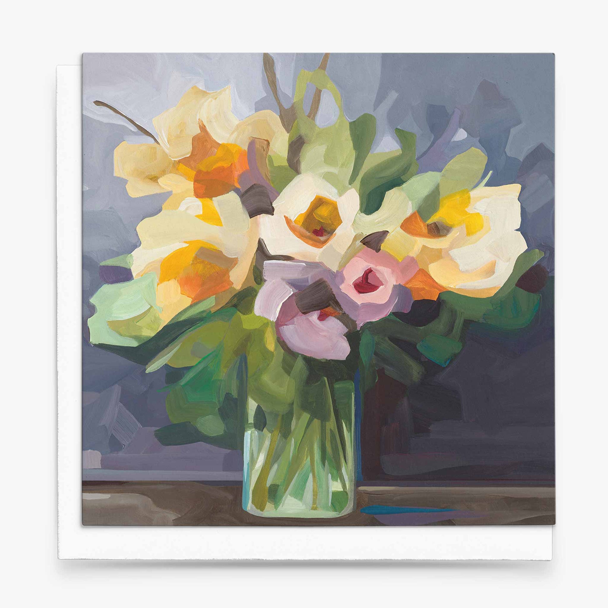 yellow floral art card uk