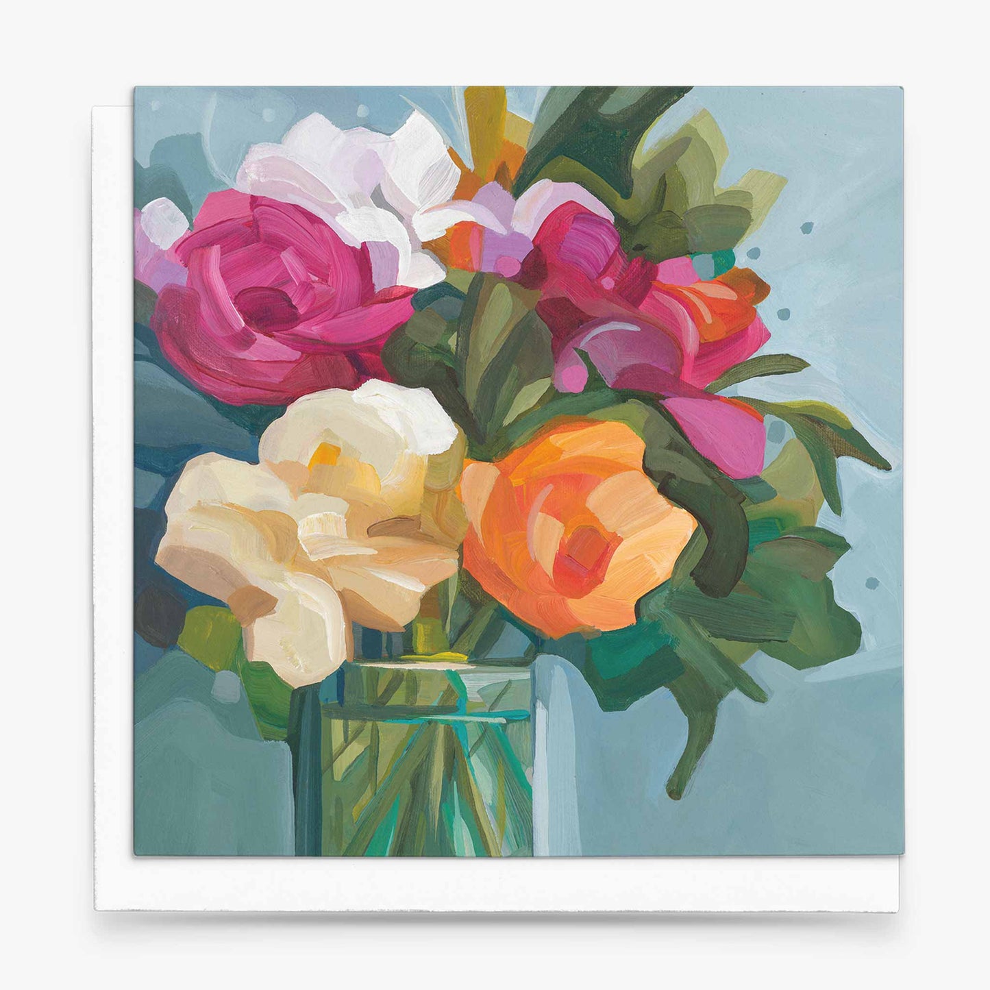 bright floral bouquet art cards uk