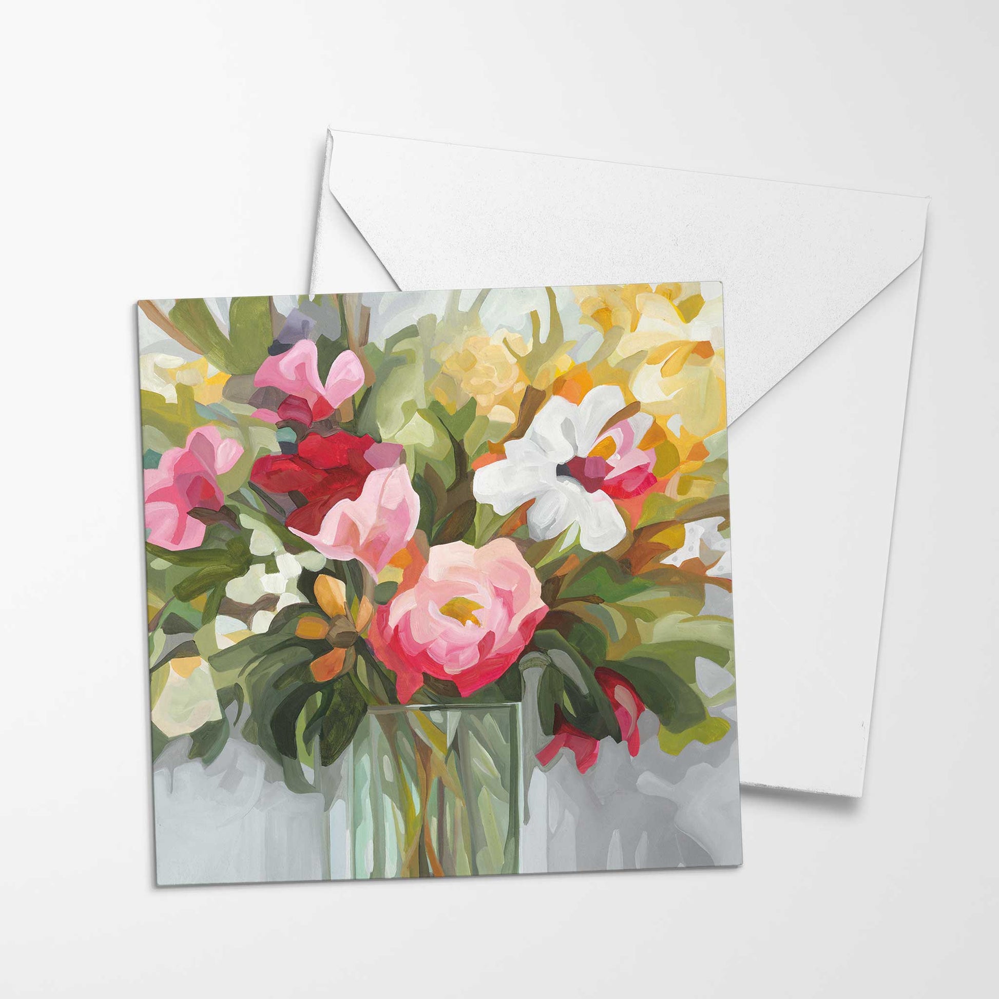floral bouquet uk art card with white envelope