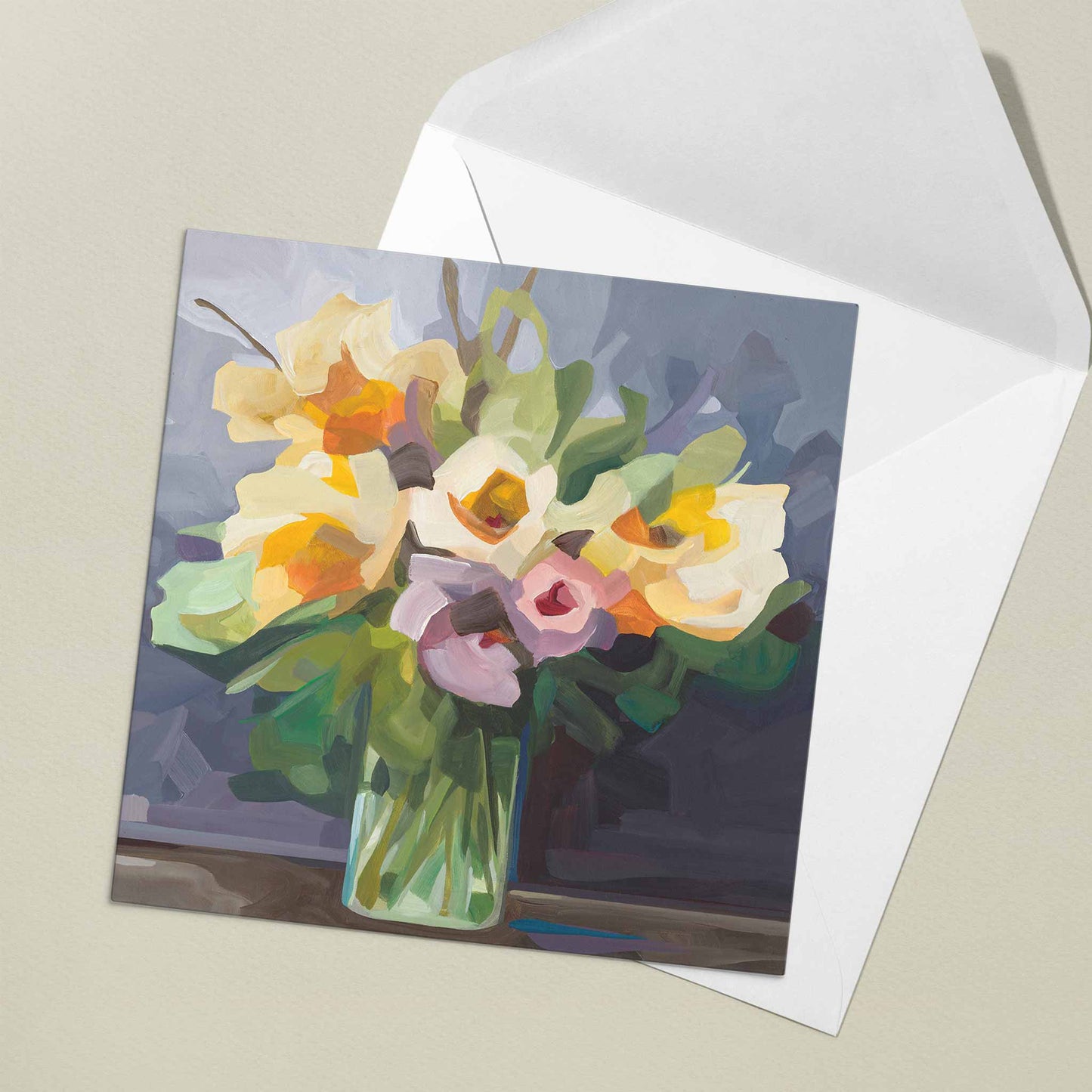 yellow flowers art cards uk
