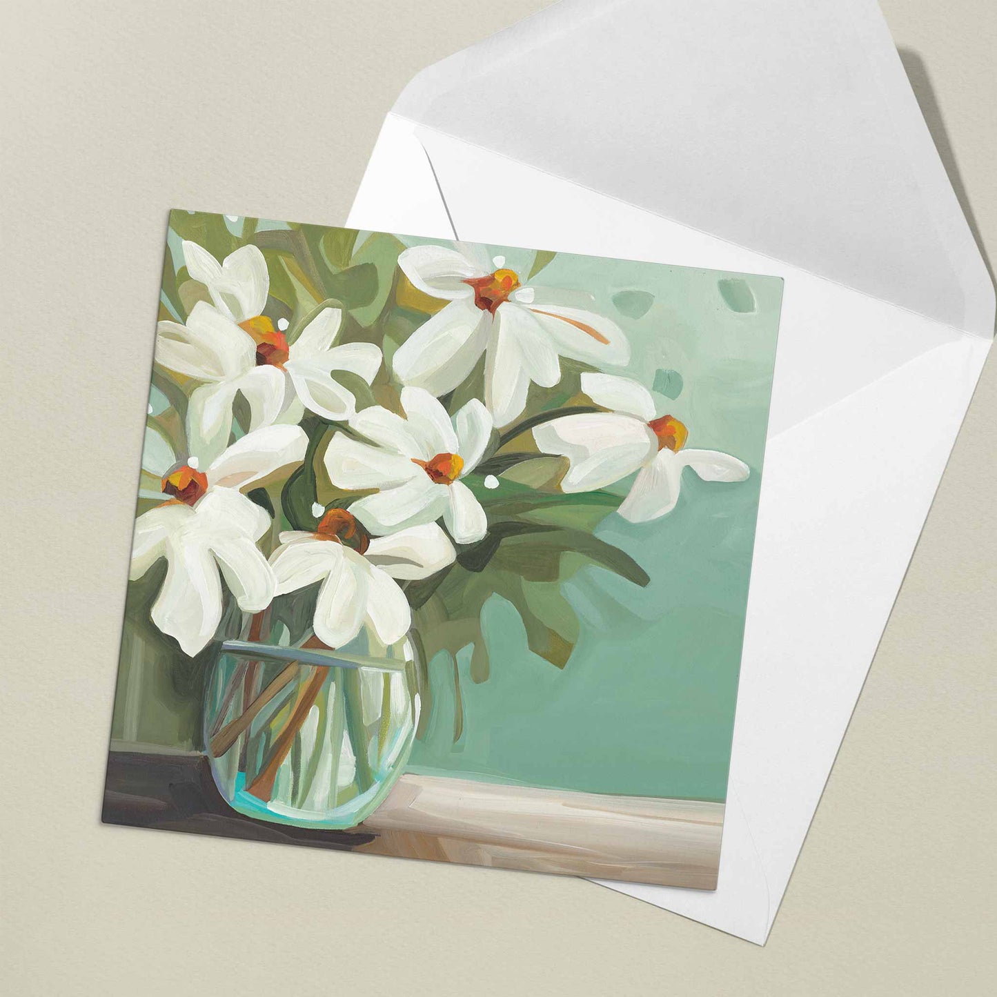 uk card card with daisy painting