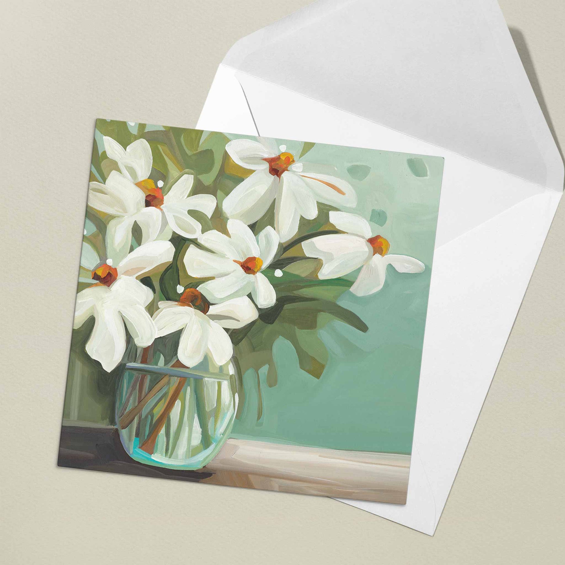 uk card card with daisy painting