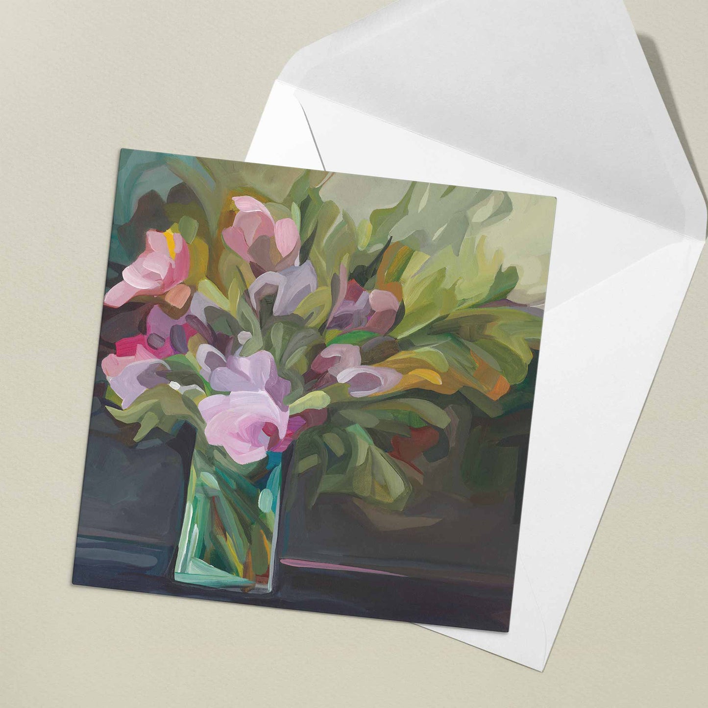 purple florals art cards uk