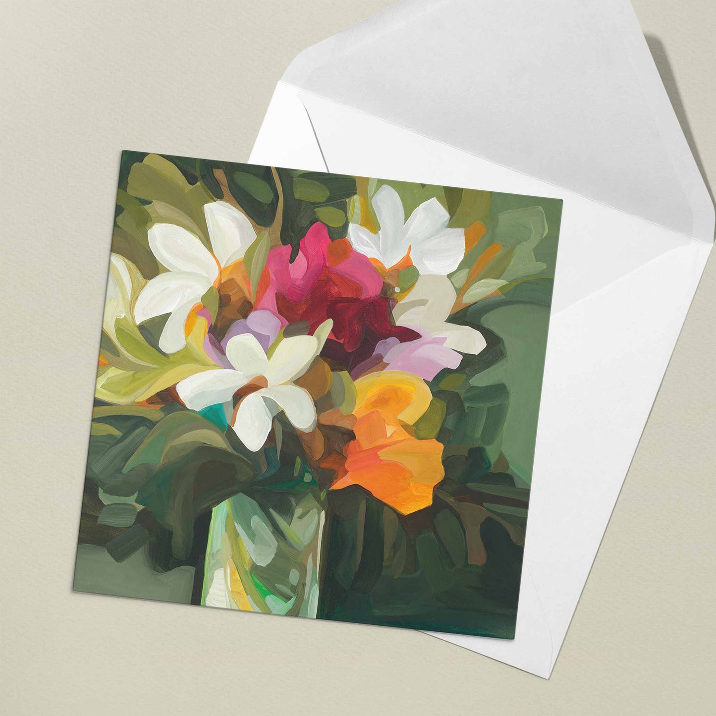 tropical flowers art cards uk