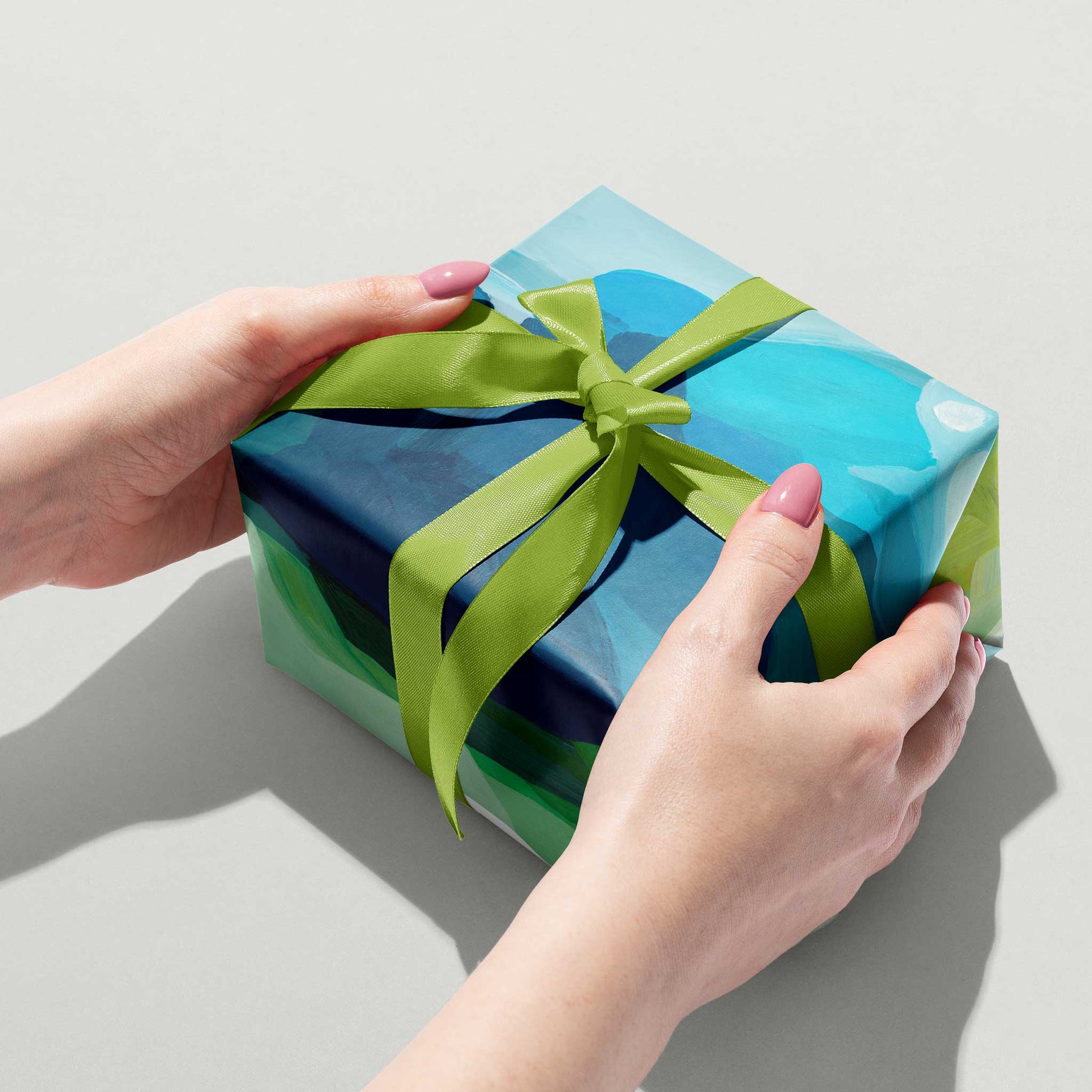 green blue gift wrapping uk