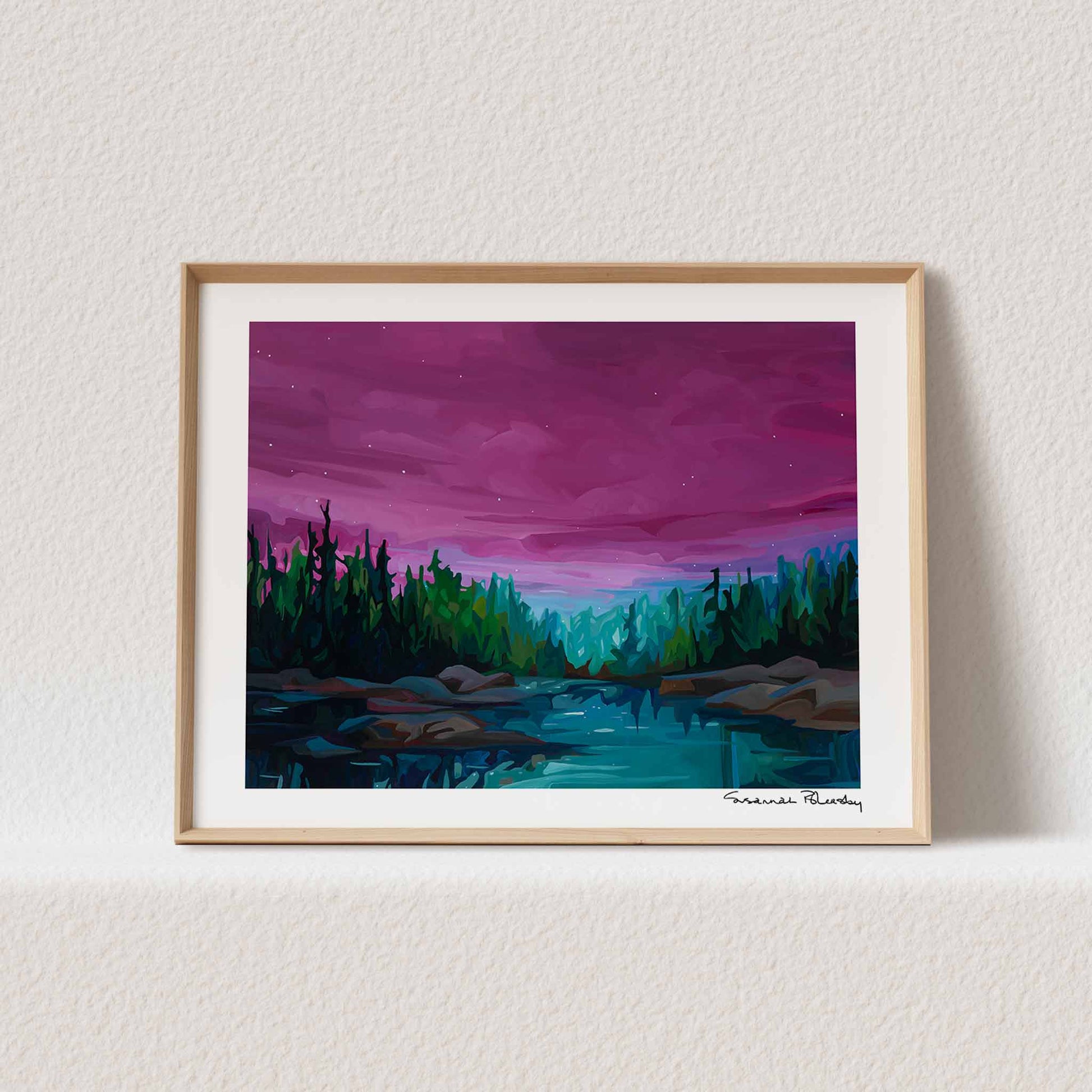 magenta sky horizontal art print