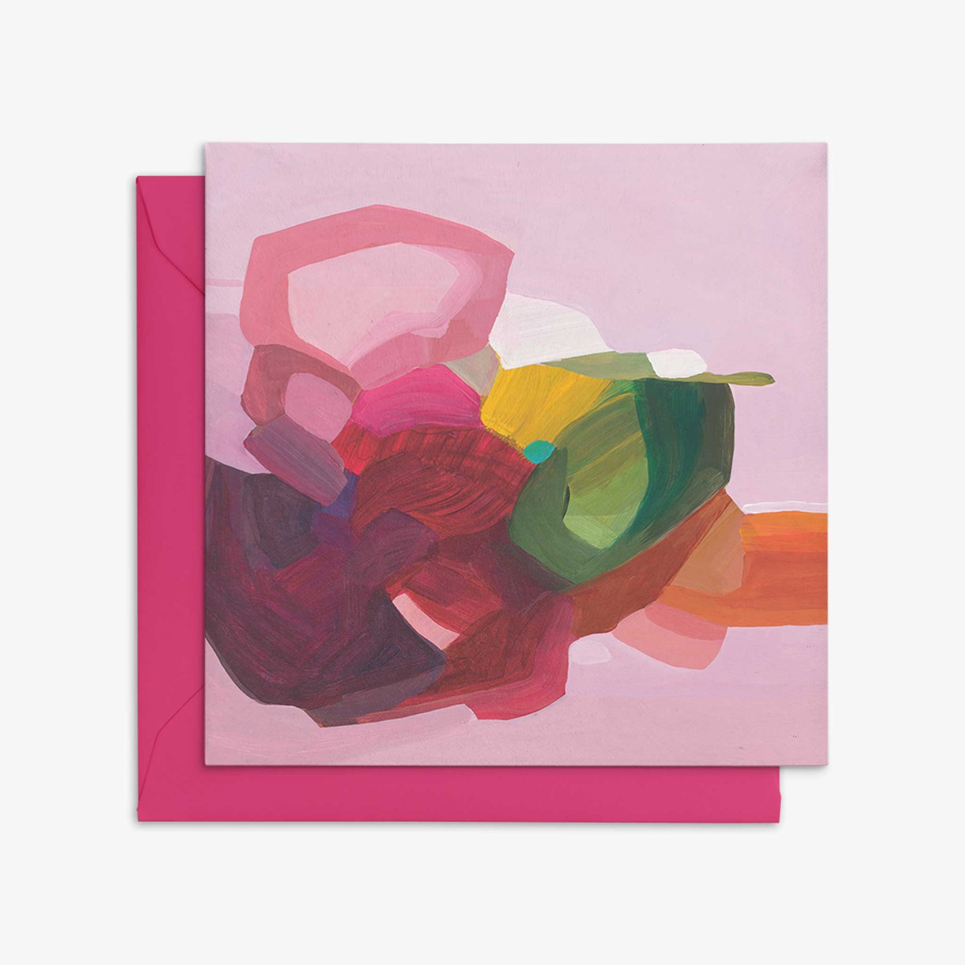 pink abstract art card uk