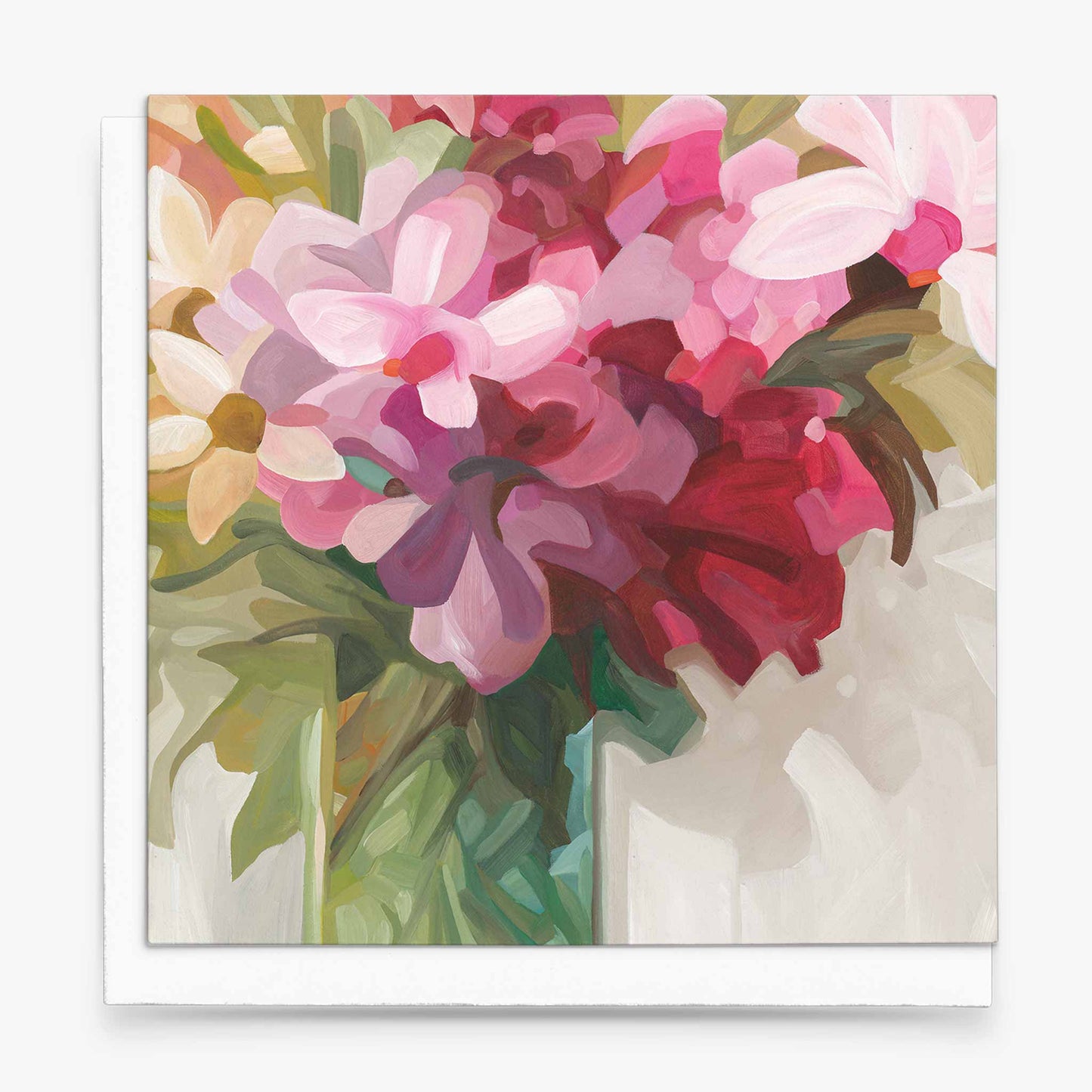 pink floral bouquet uk art card