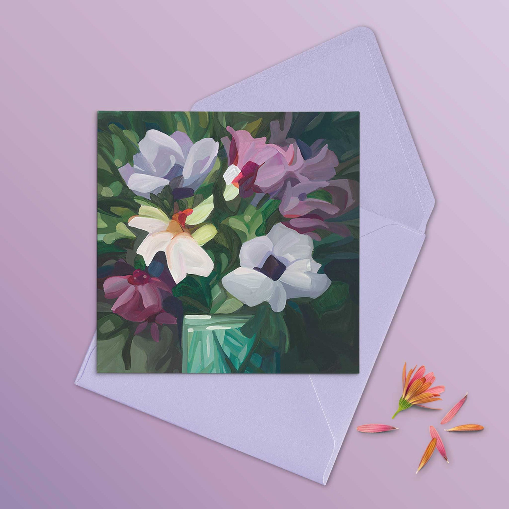 small floral art card UK wholesale art cards