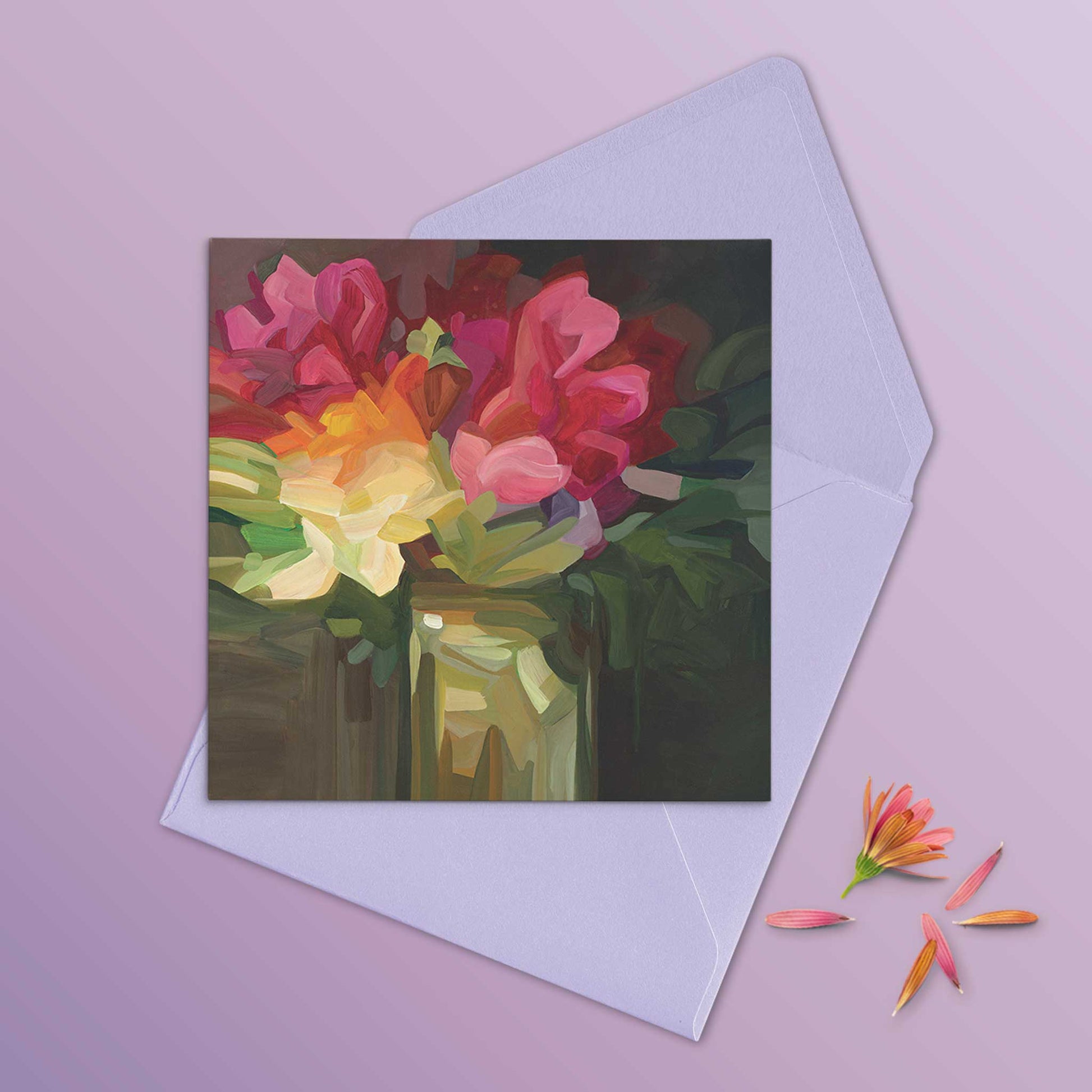 small abstract floral fine art greeting cards