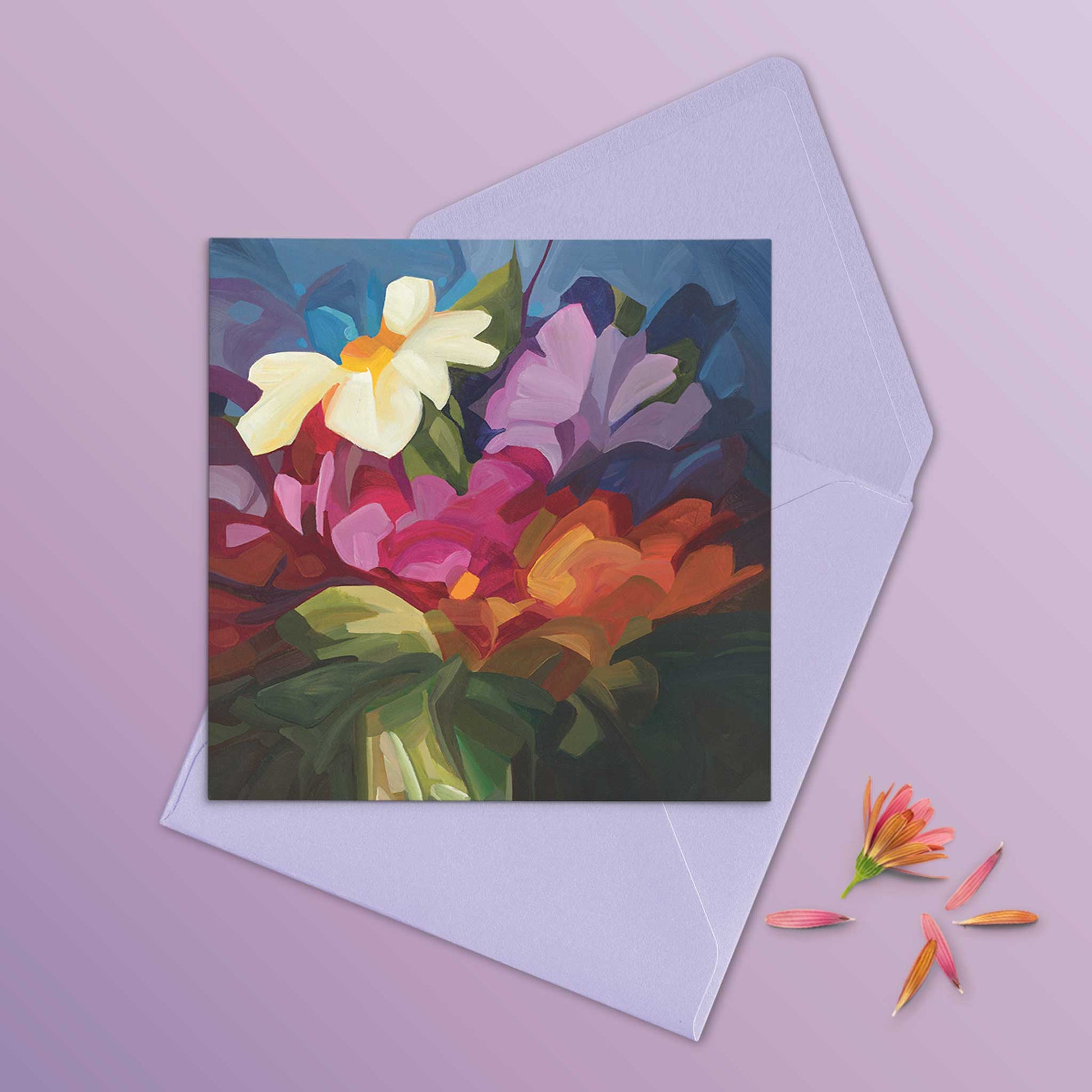 floral fine art cards with abstract flowers