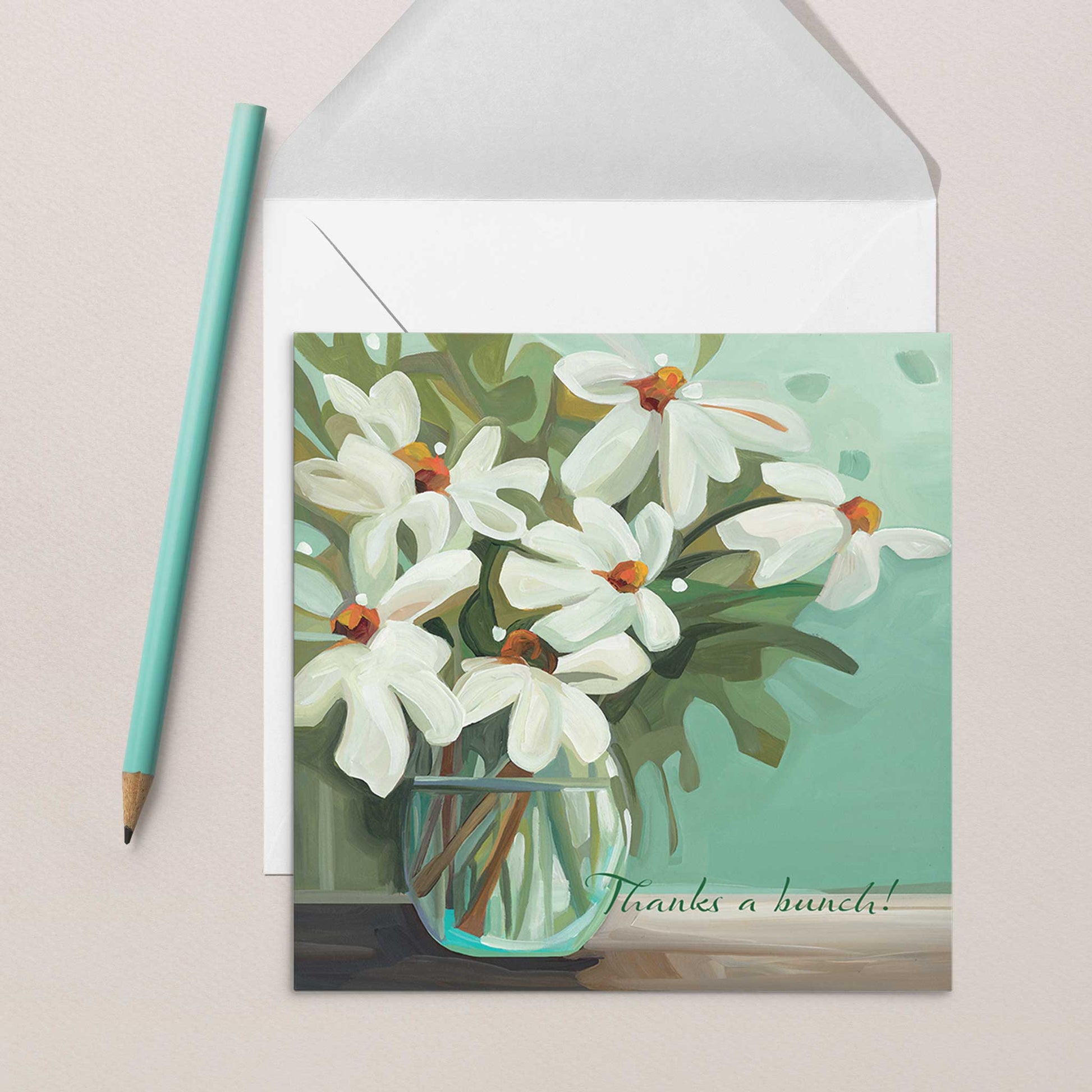 thank you art cards uk with envelope jenny