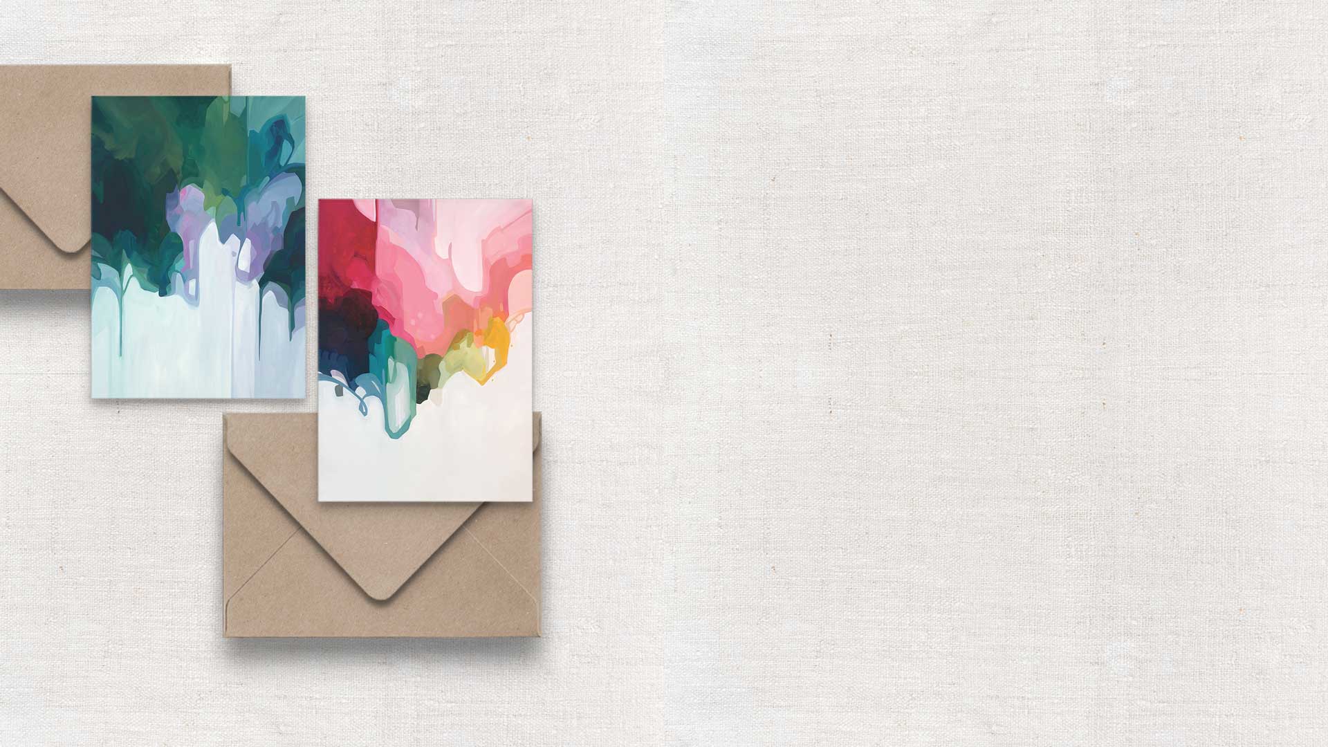 wintergarden abstract A6 art cards