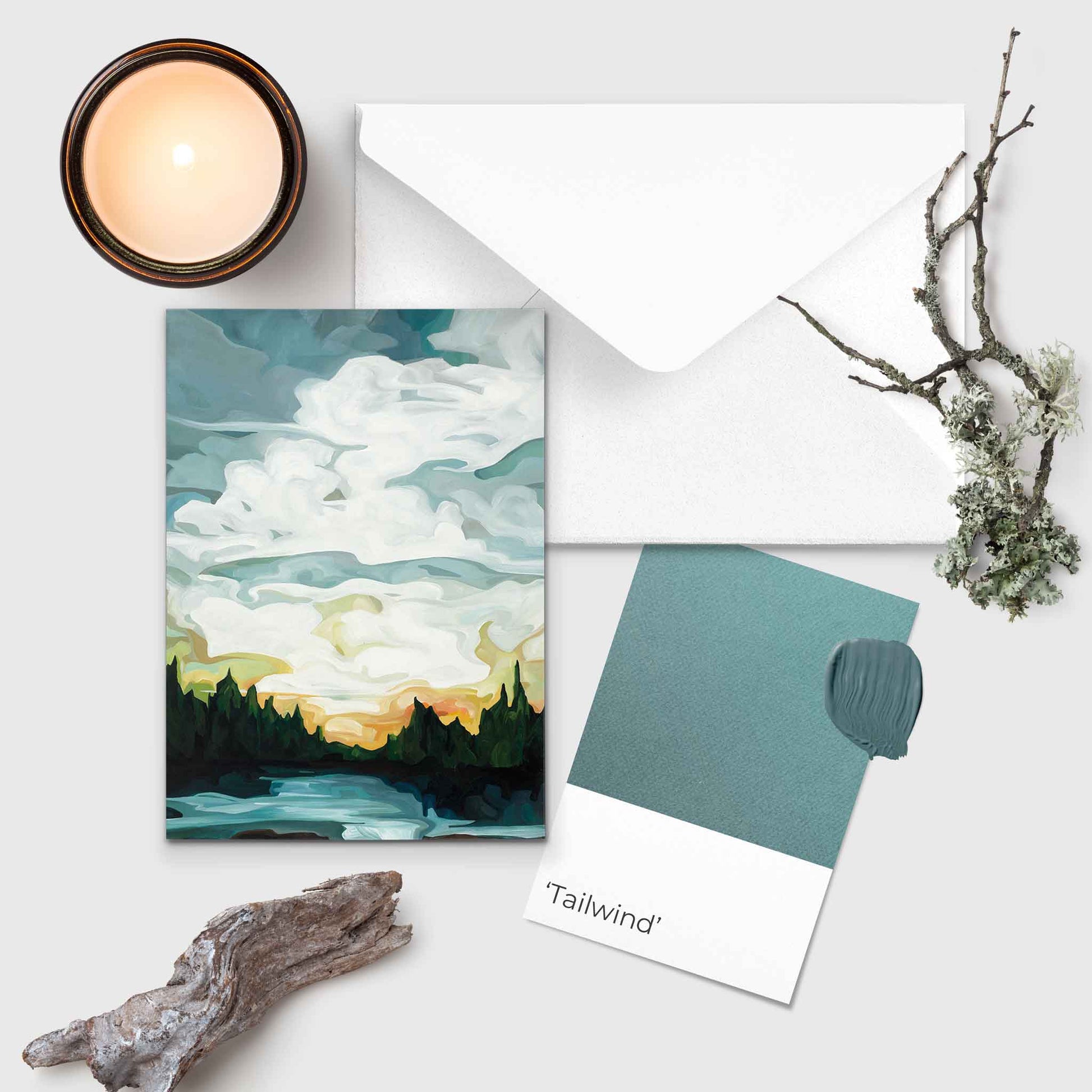 art greeting cards UK late summer sunset painting