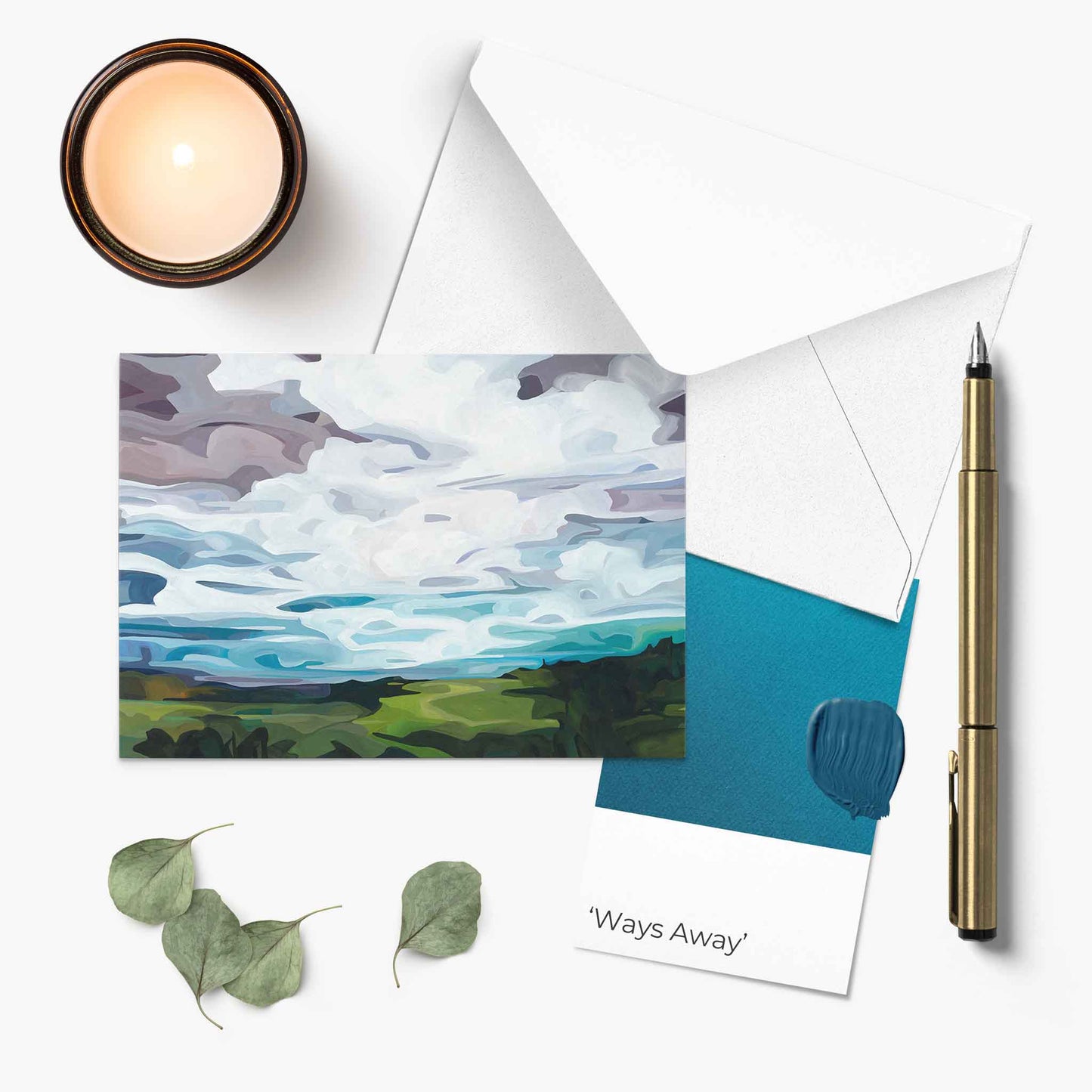 big wide sky painting blank greeting card