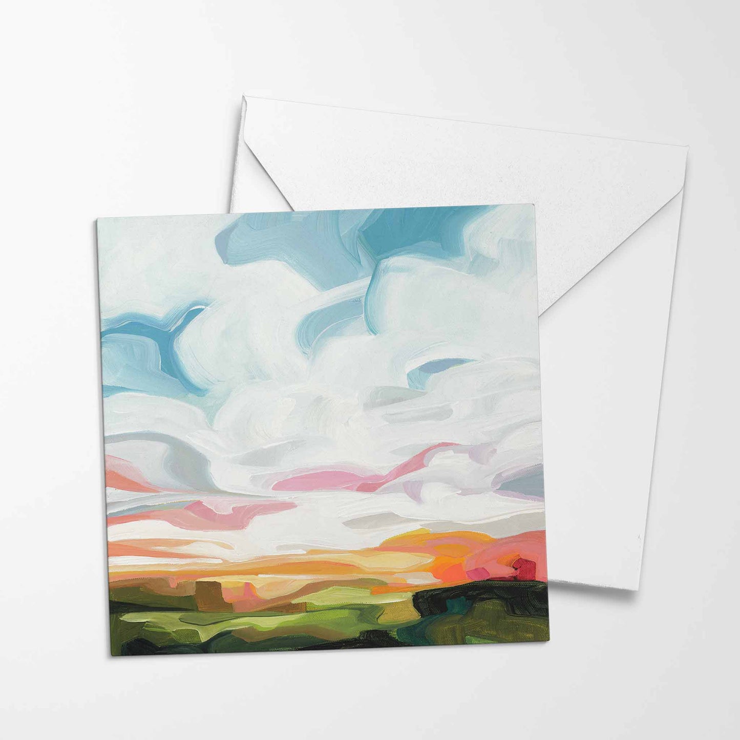 california blue sky blank greeting card