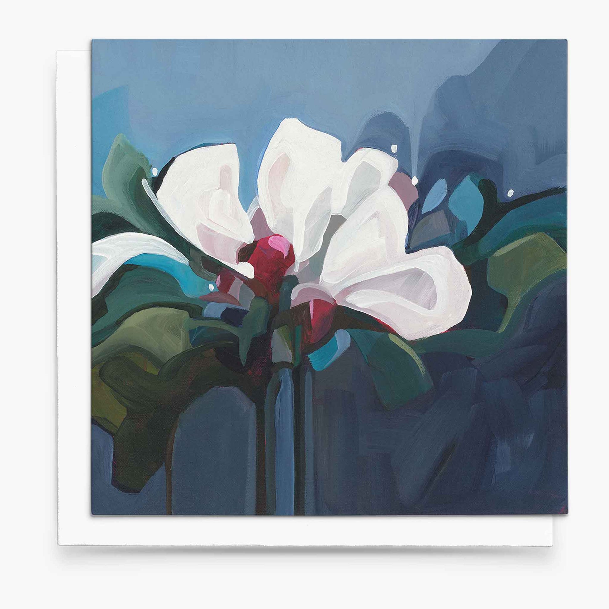 dark blue card with flowers