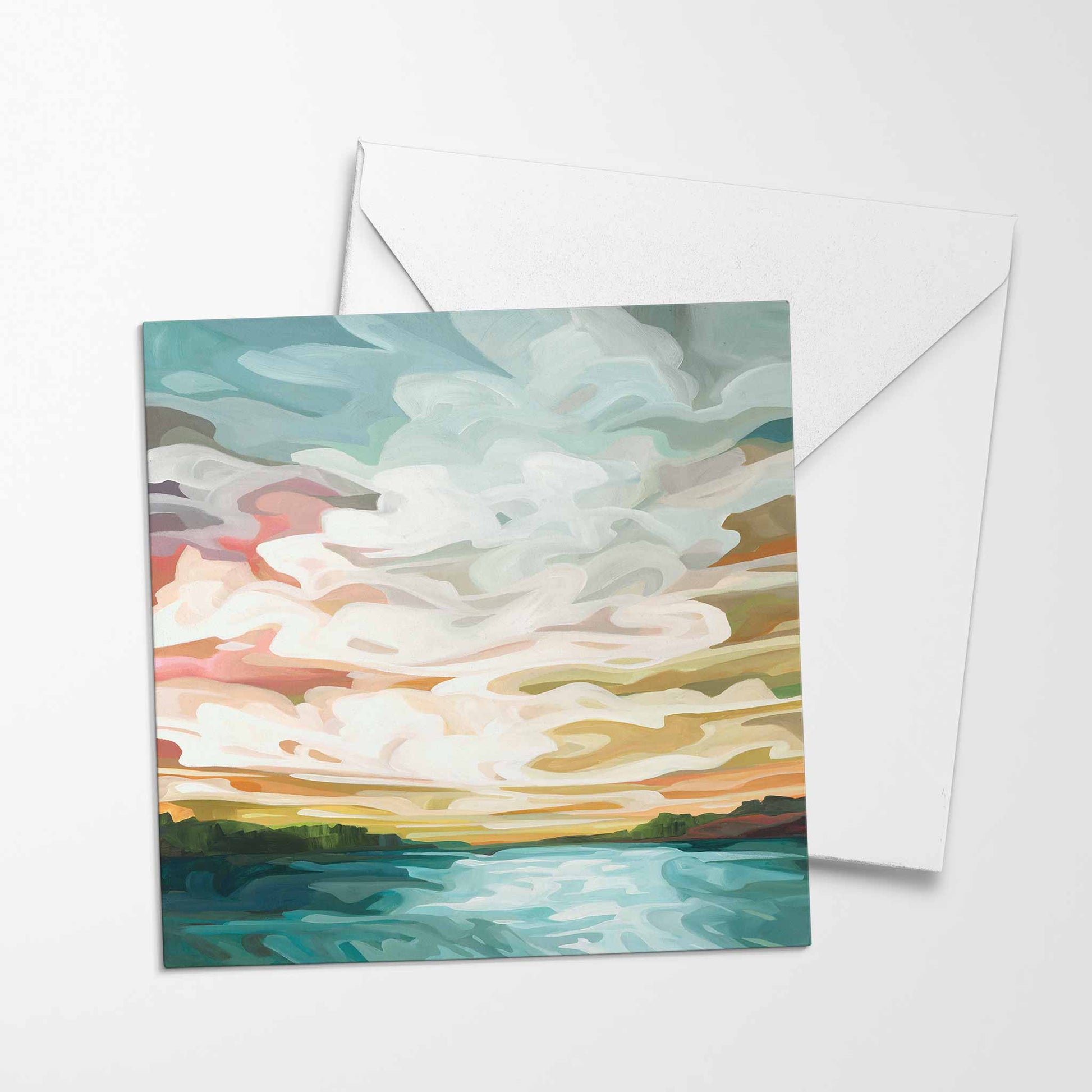 sunrise painting UK blank greeting card