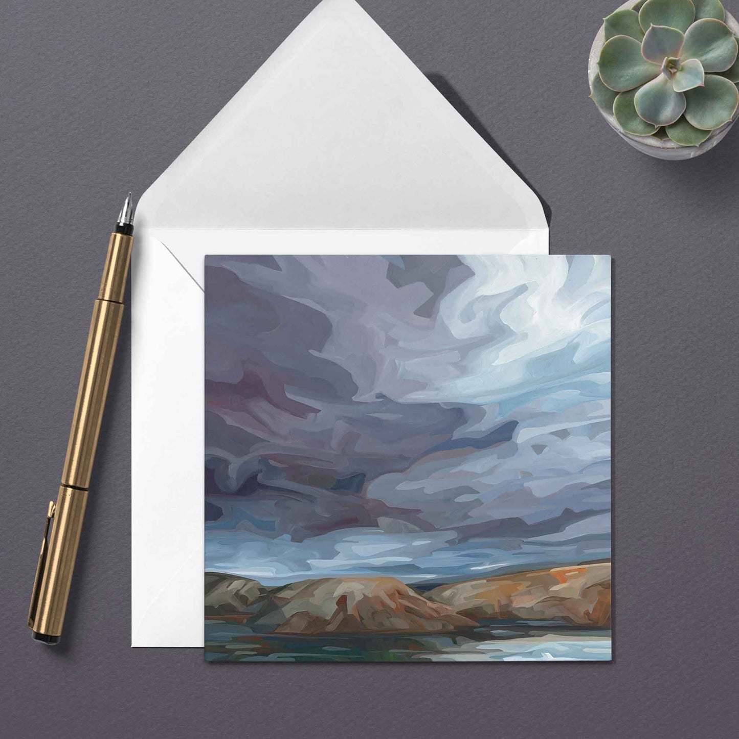 stormy sky painting UK art greeting card