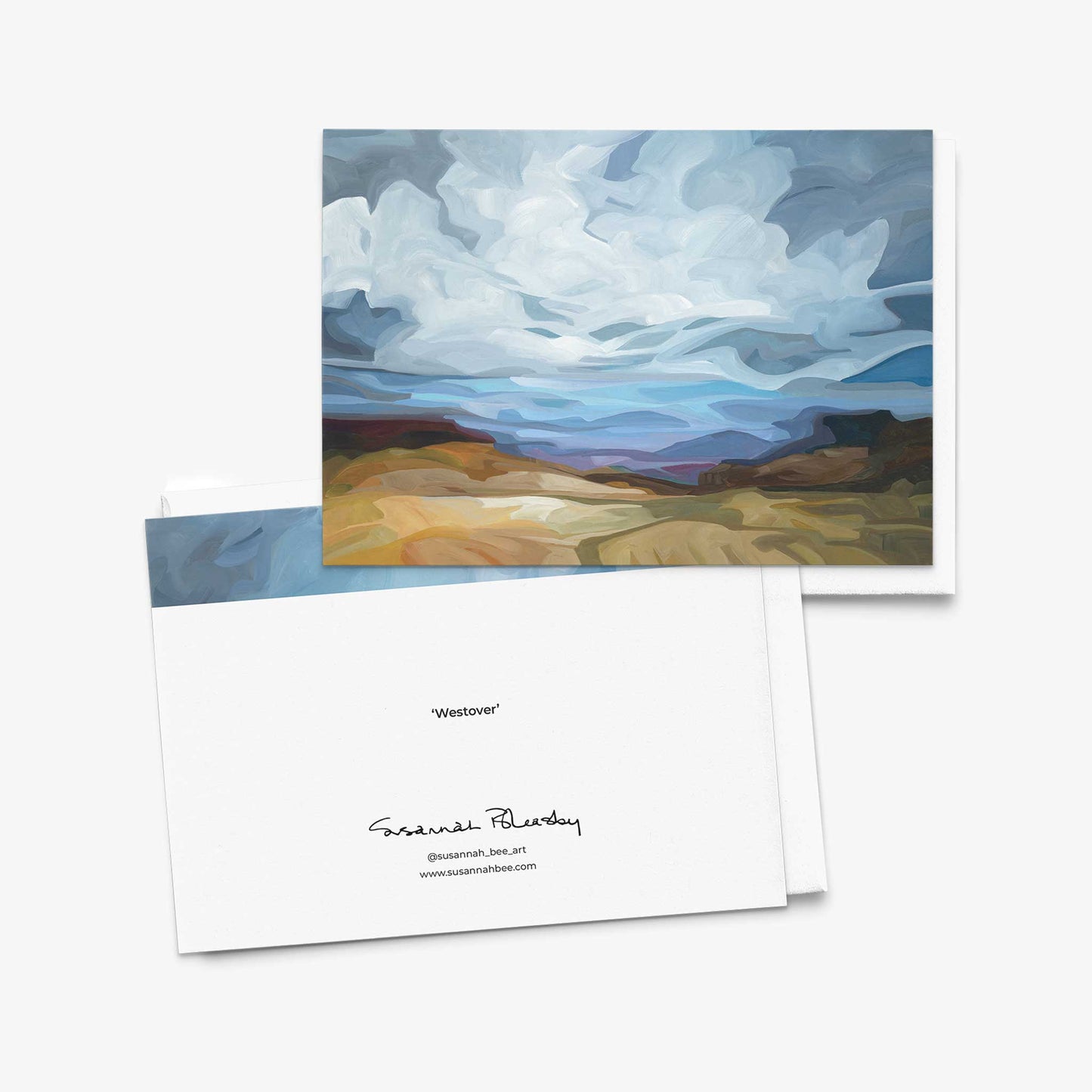 lavender blue blank greeting card