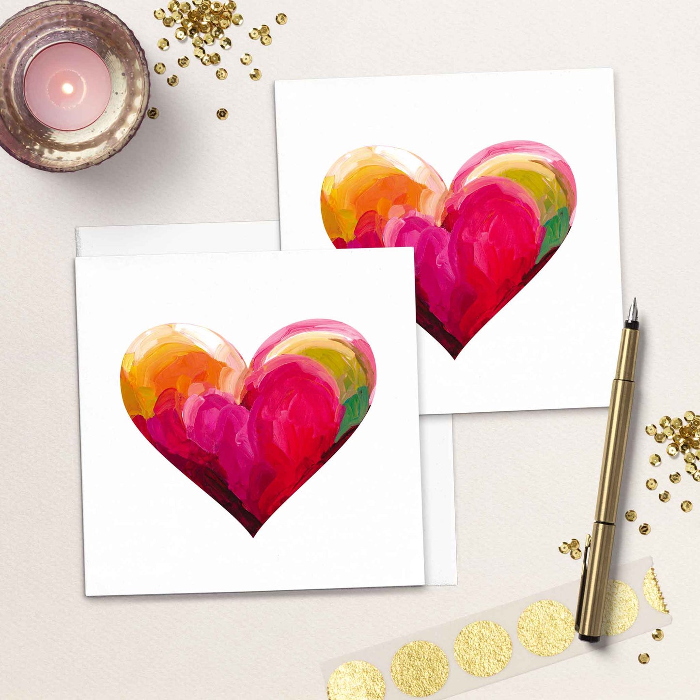 red heart romantic love cards