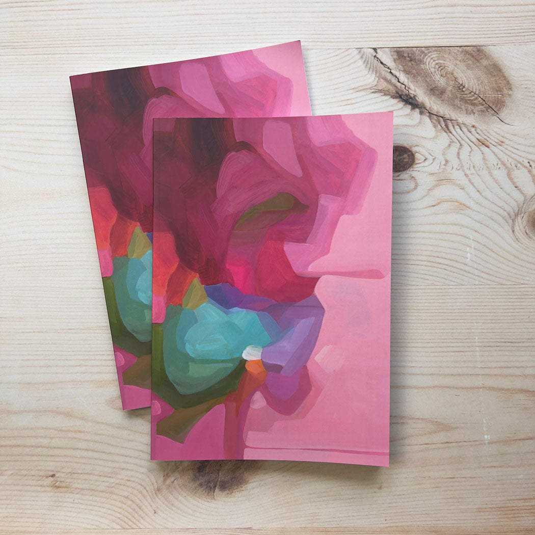 A5 notebooks UK abstract pink floral design