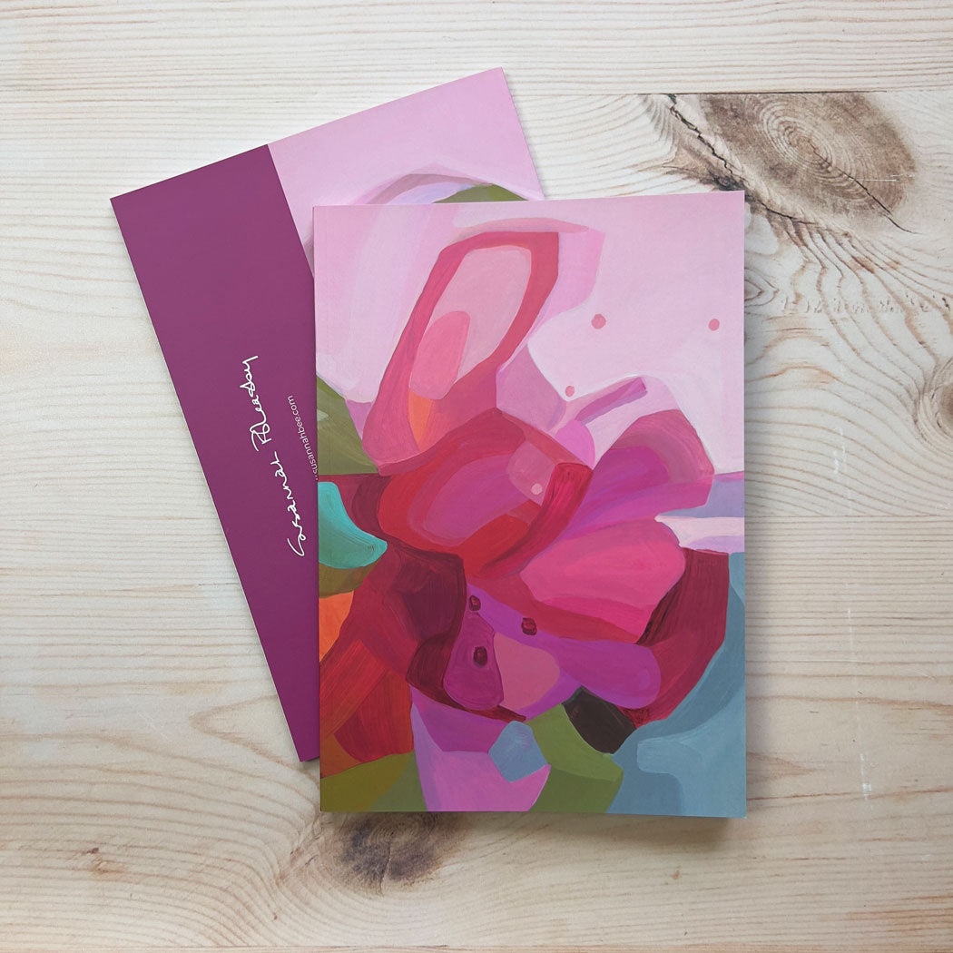 A5 notebooks abstract pink flower softcover notebooks UK