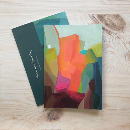 A5 notebooks abstract art softcover notebooks UK with orange and green design