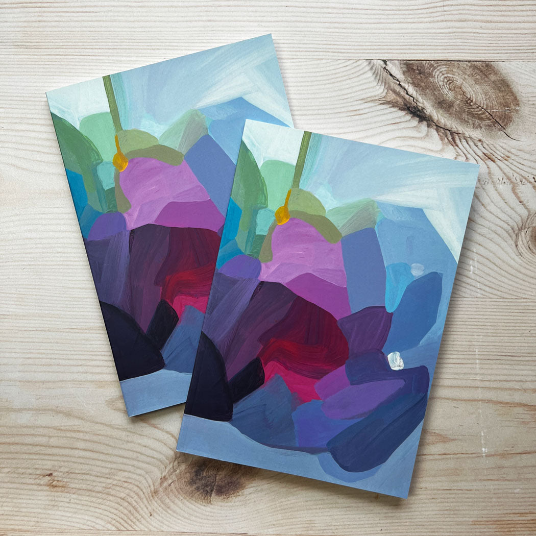 A5 notebooks with periwinkle blue abstract art cover