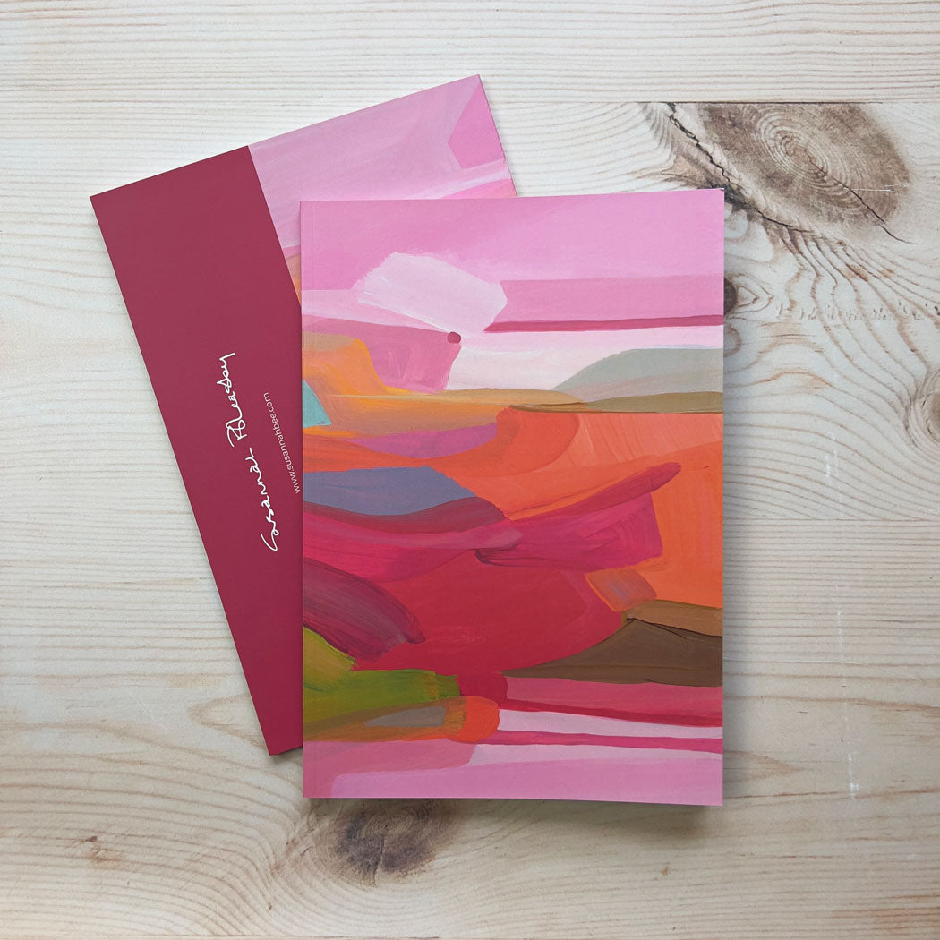 A5 notebooks pink abstract art notebooks UK