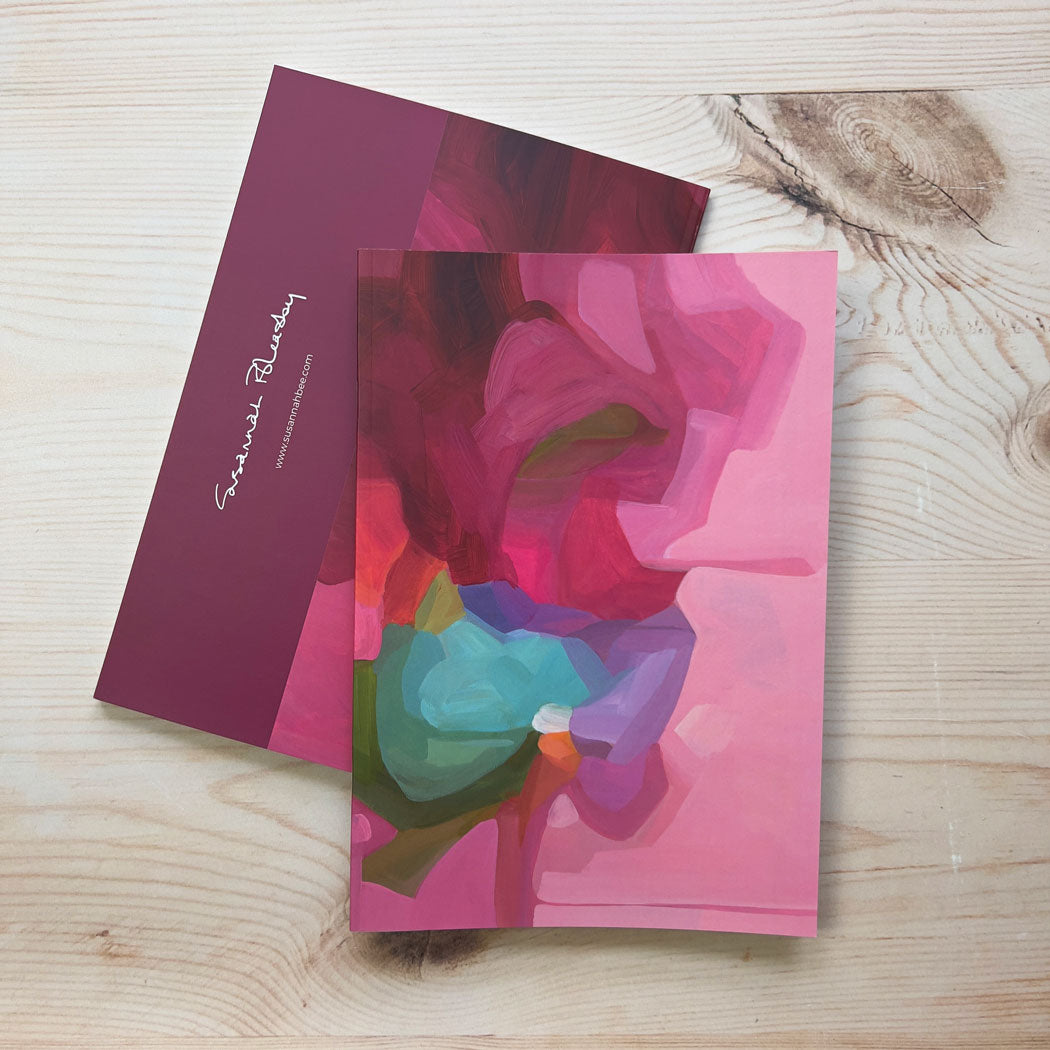 A5 notebooks UK pink abstract floral cover