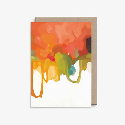 A6 blank orange abstract card