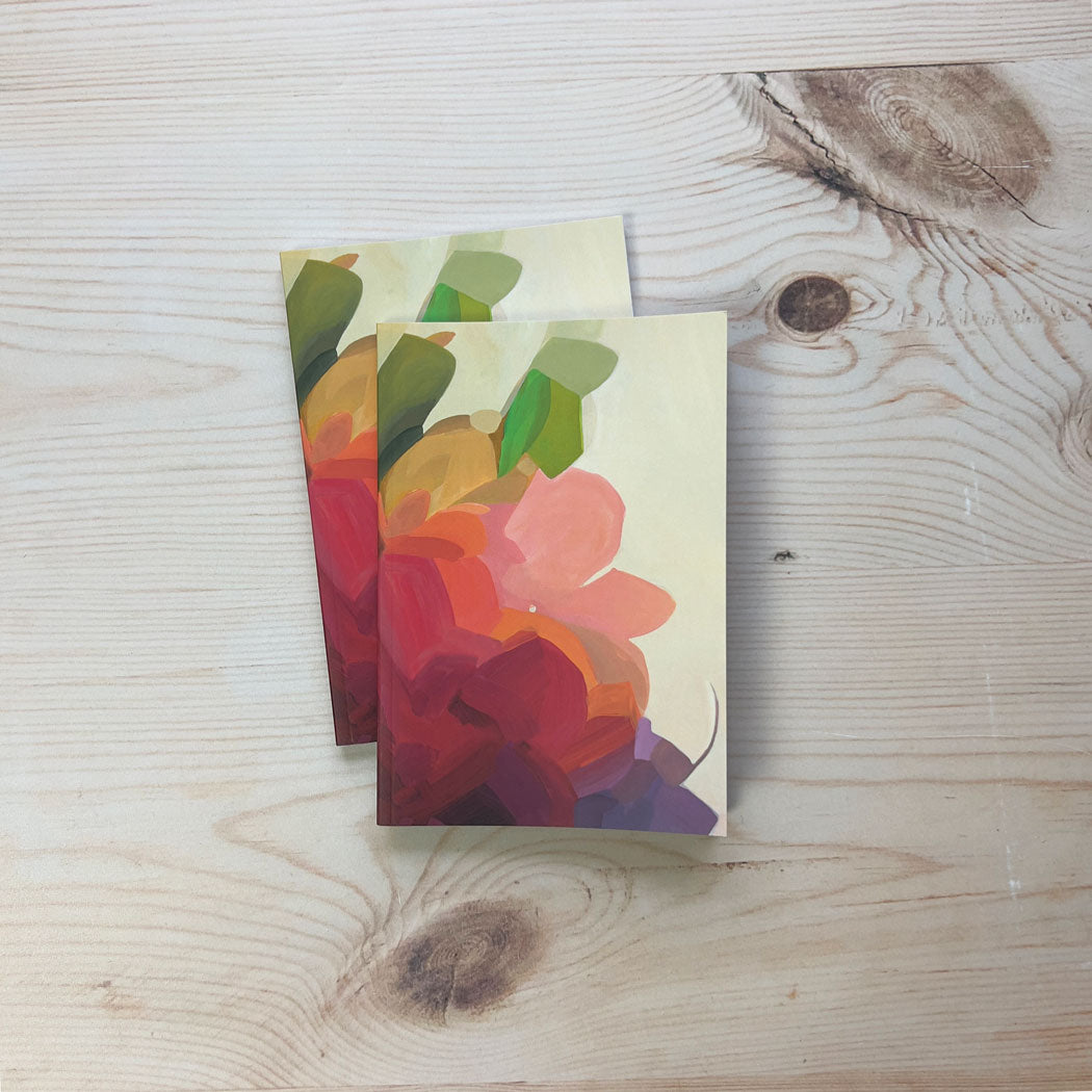 A6 notebooks yellow abstract floral