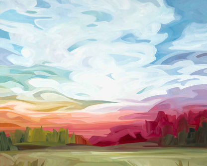 vibrant sunset painting available as a wholesale art print